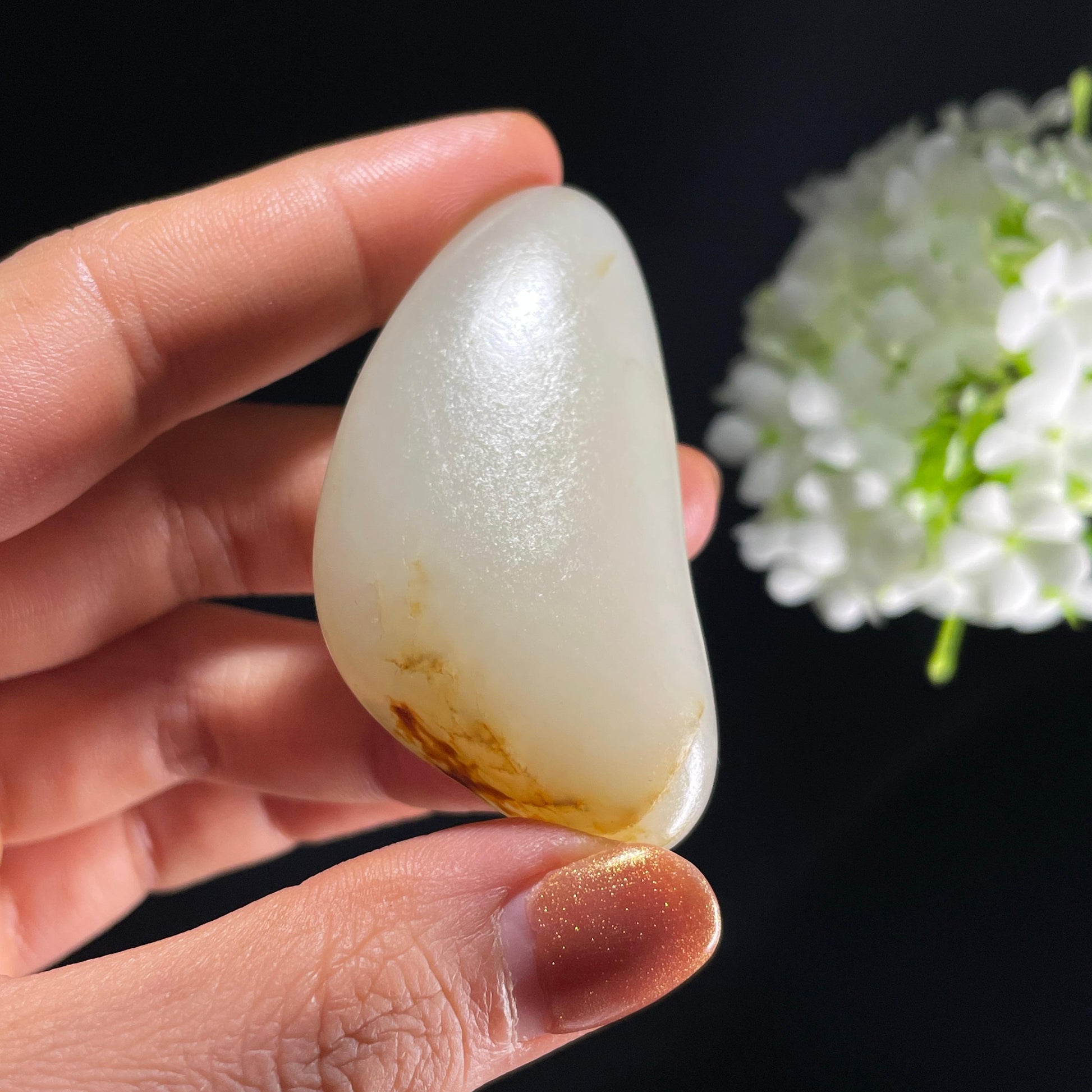 和田玉白玉“枫落月湾”聚红皮籽料（yc392641）