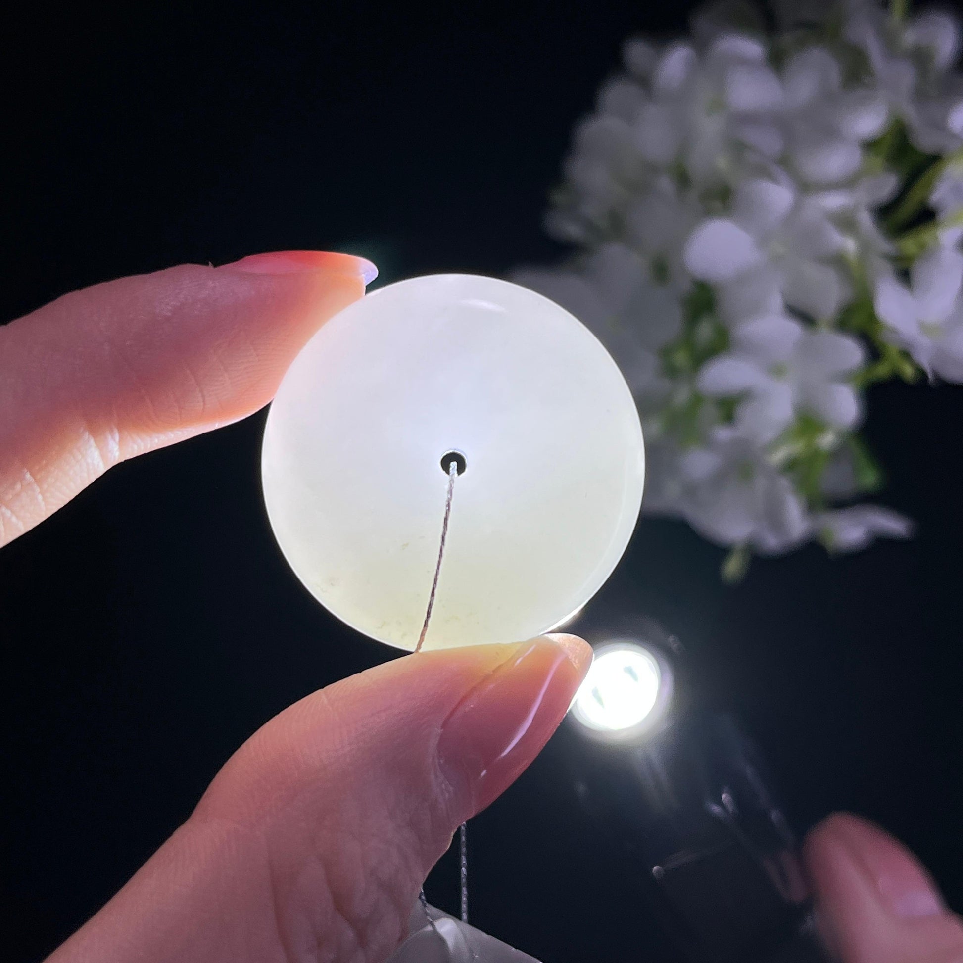 新疆天然和田玉白玉平安扣（yc348883）