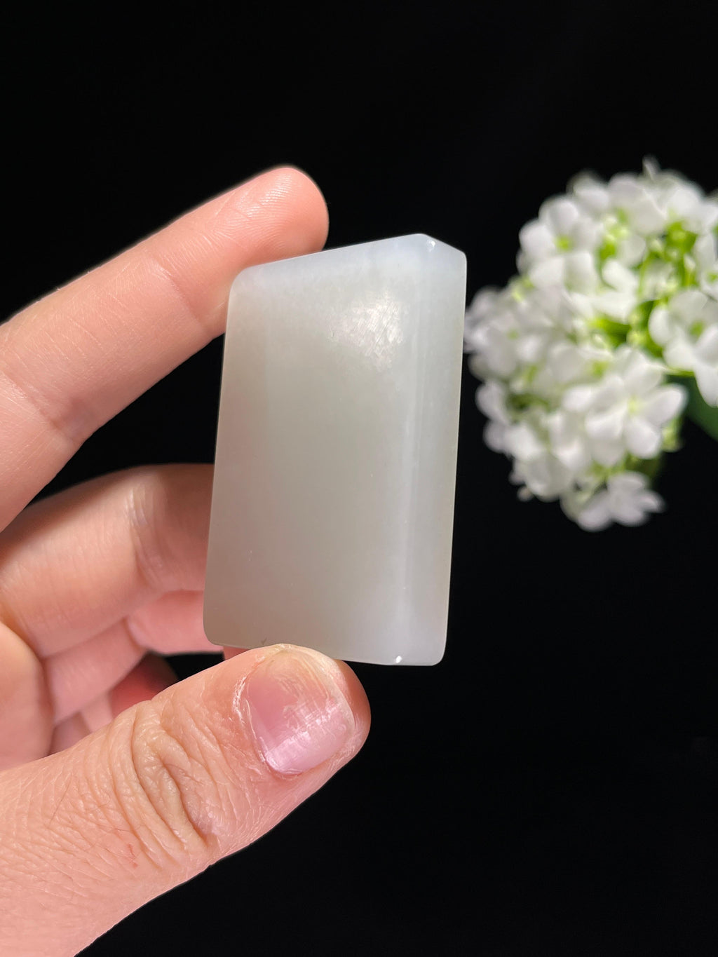 天然和田玉白玉平安无事牌（yc259169）