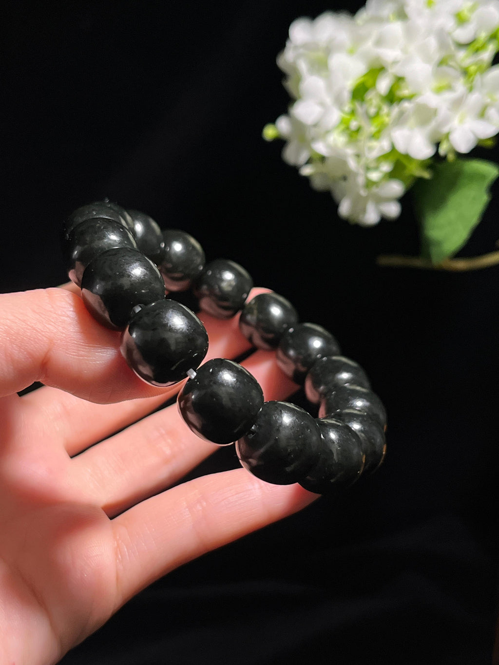 新疆天然和田玉塔青料手串1（yc260242）