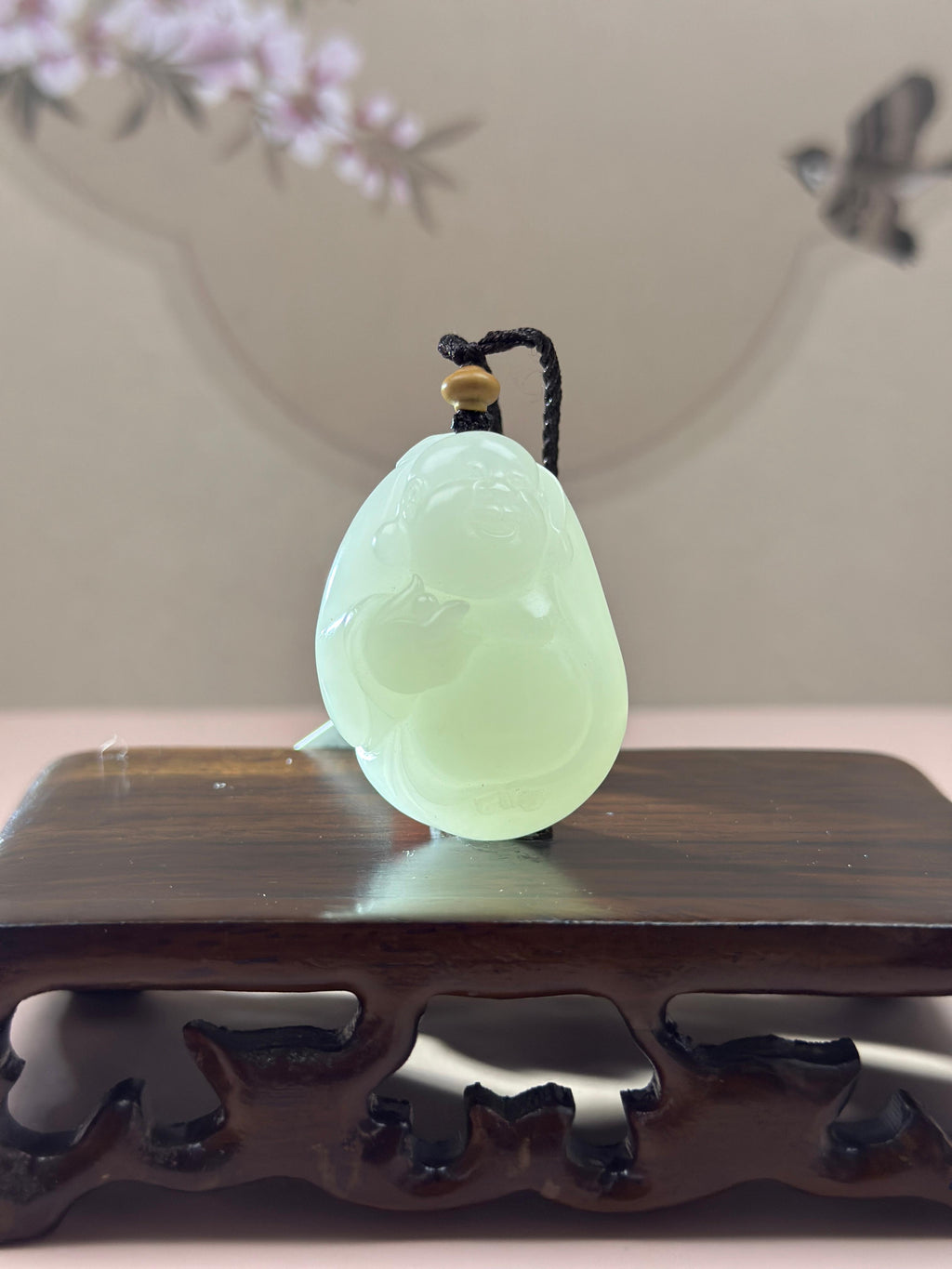 精品新疆和田玉白玉籽料弥勒佛挂件（yc766554）