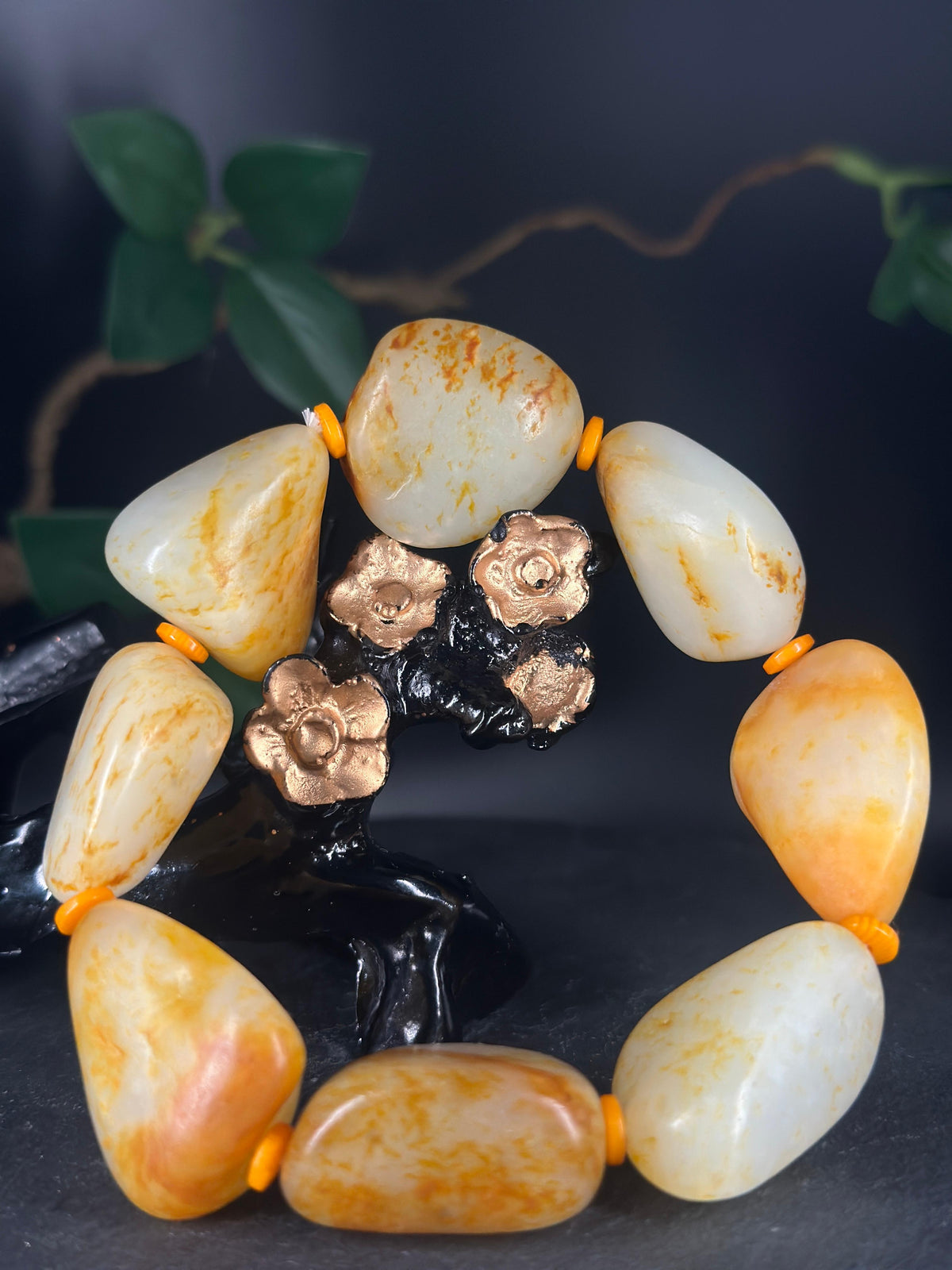 和田玉.白玉籽料 浅洒金皮随形手串（8颗）（yc787459）