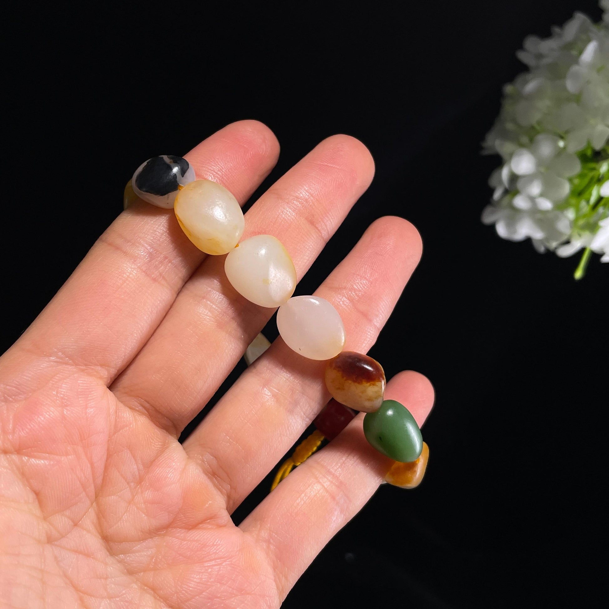 新疆天和田玉多宝原籽手串（yc355840）