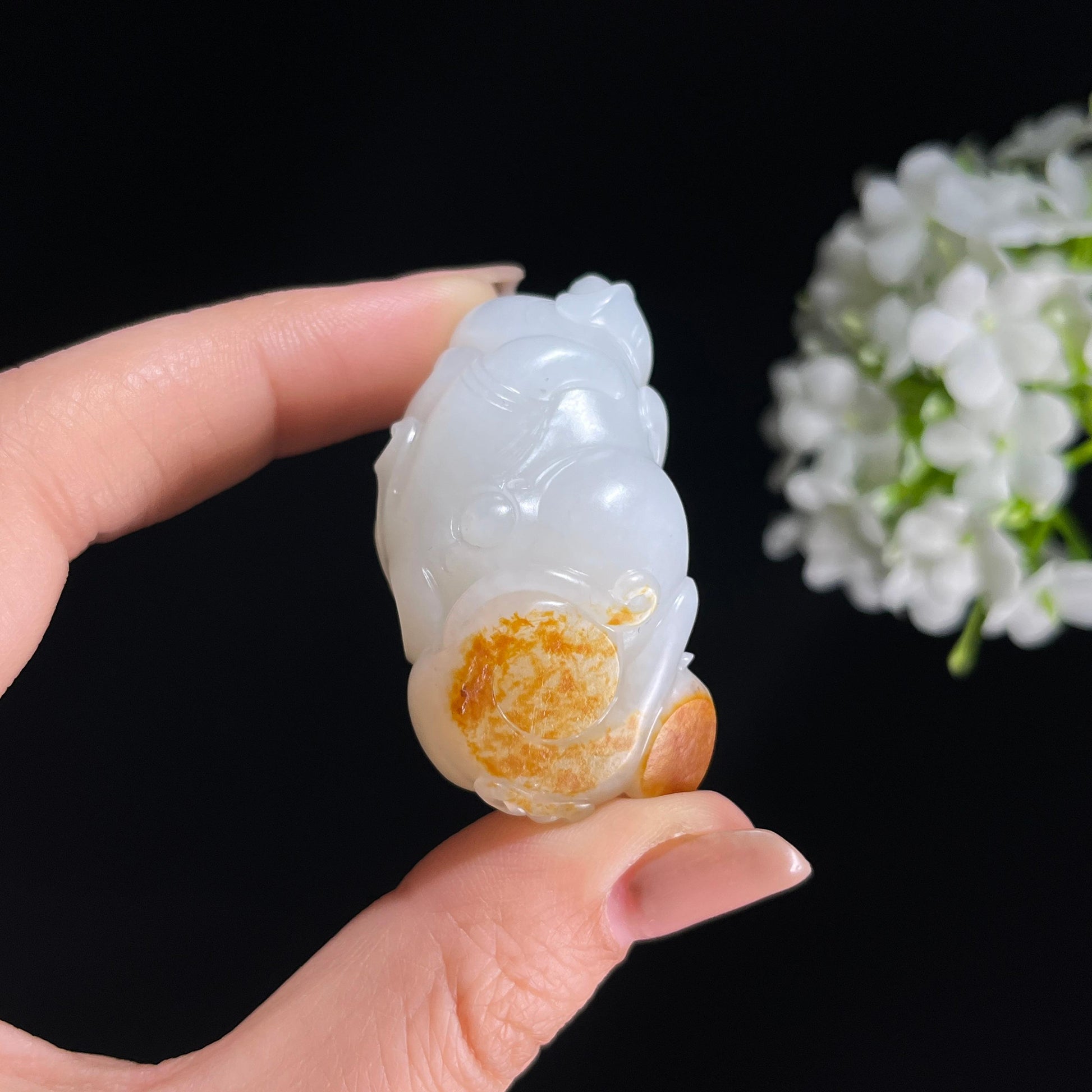 新疆天然和田玉红皮籽料封侯拜相挂件（yc379535）