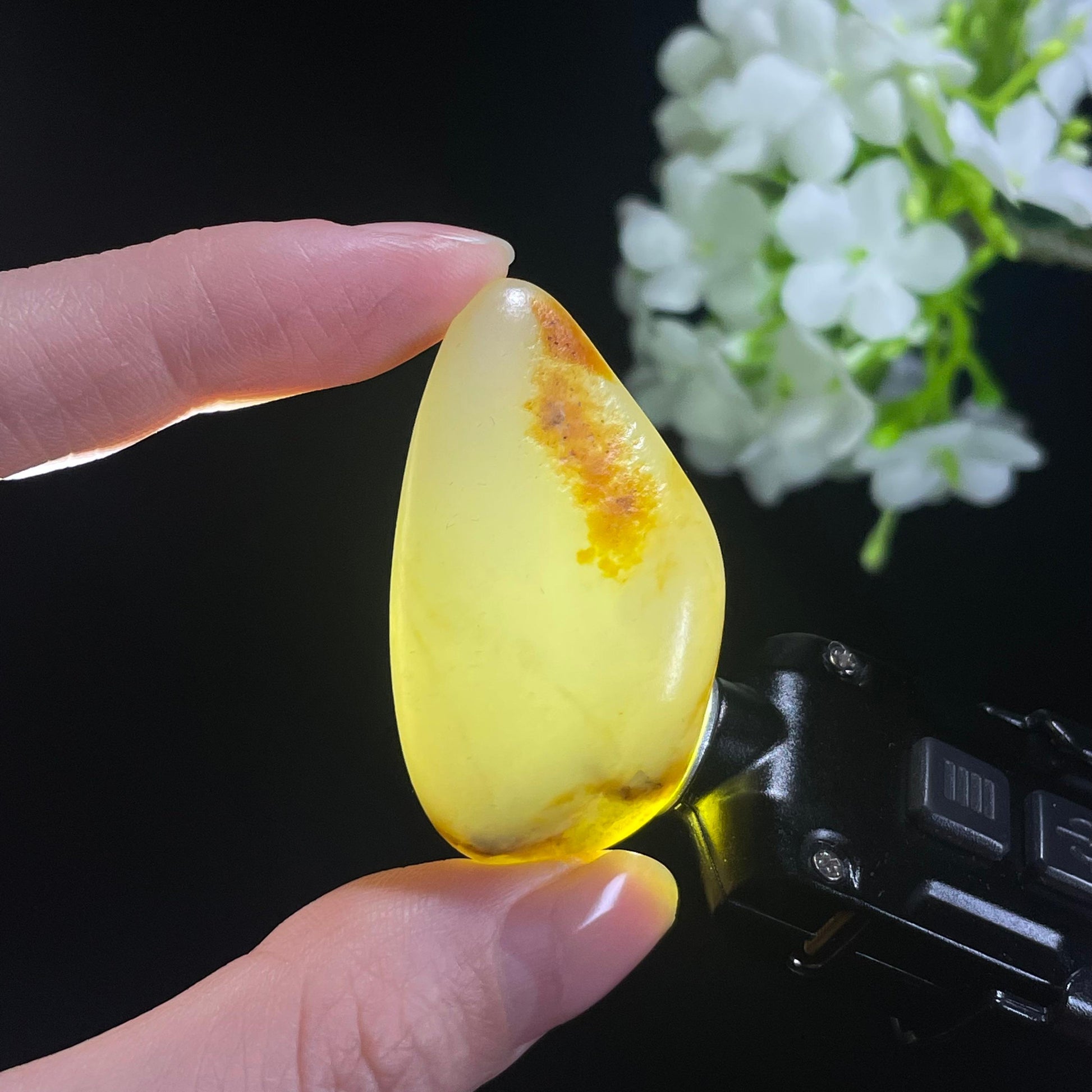 和田玉白玉青花洒金皮“烟江金浪”籽料原石（yc311947）