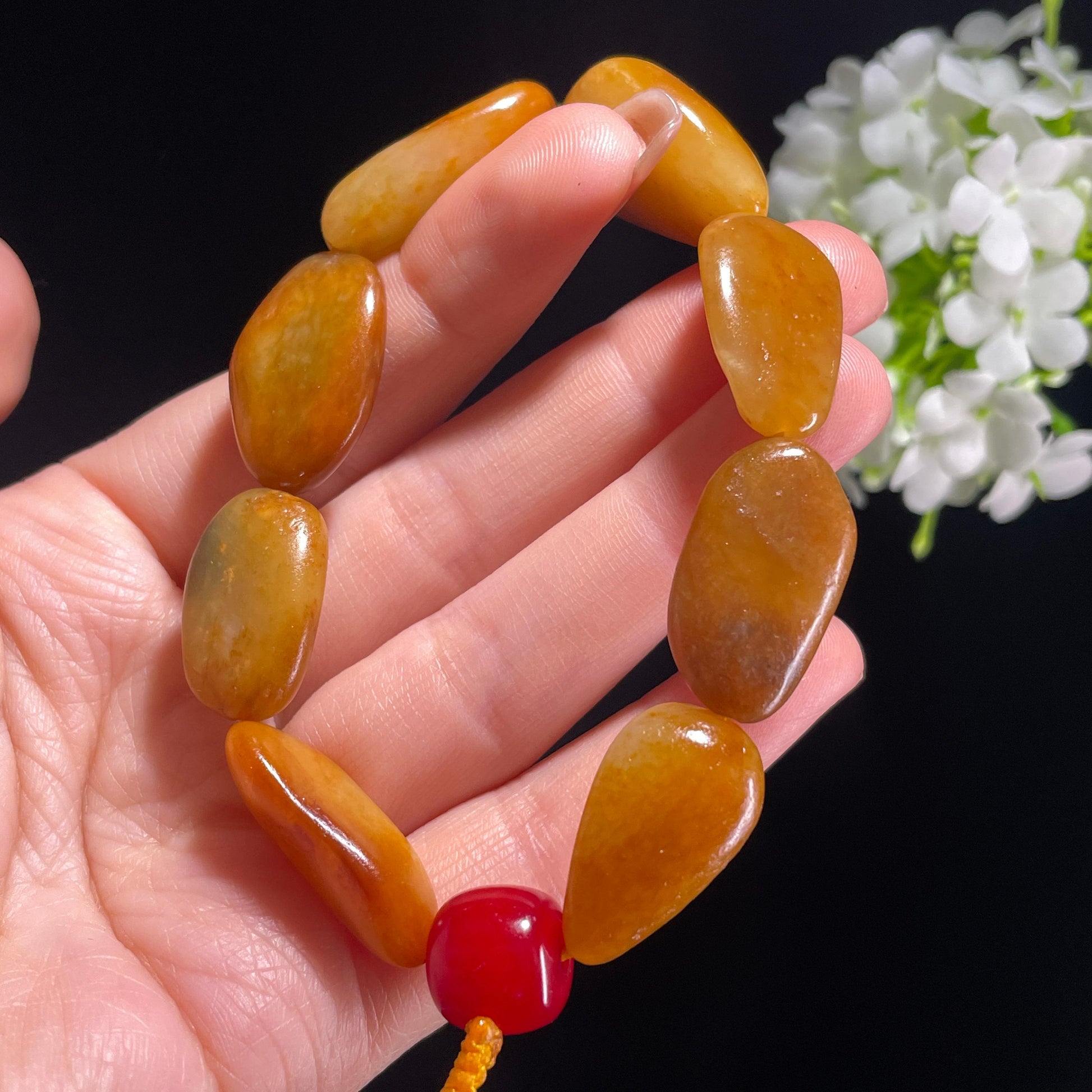 和田玉红沁原籽手串（yc381861）