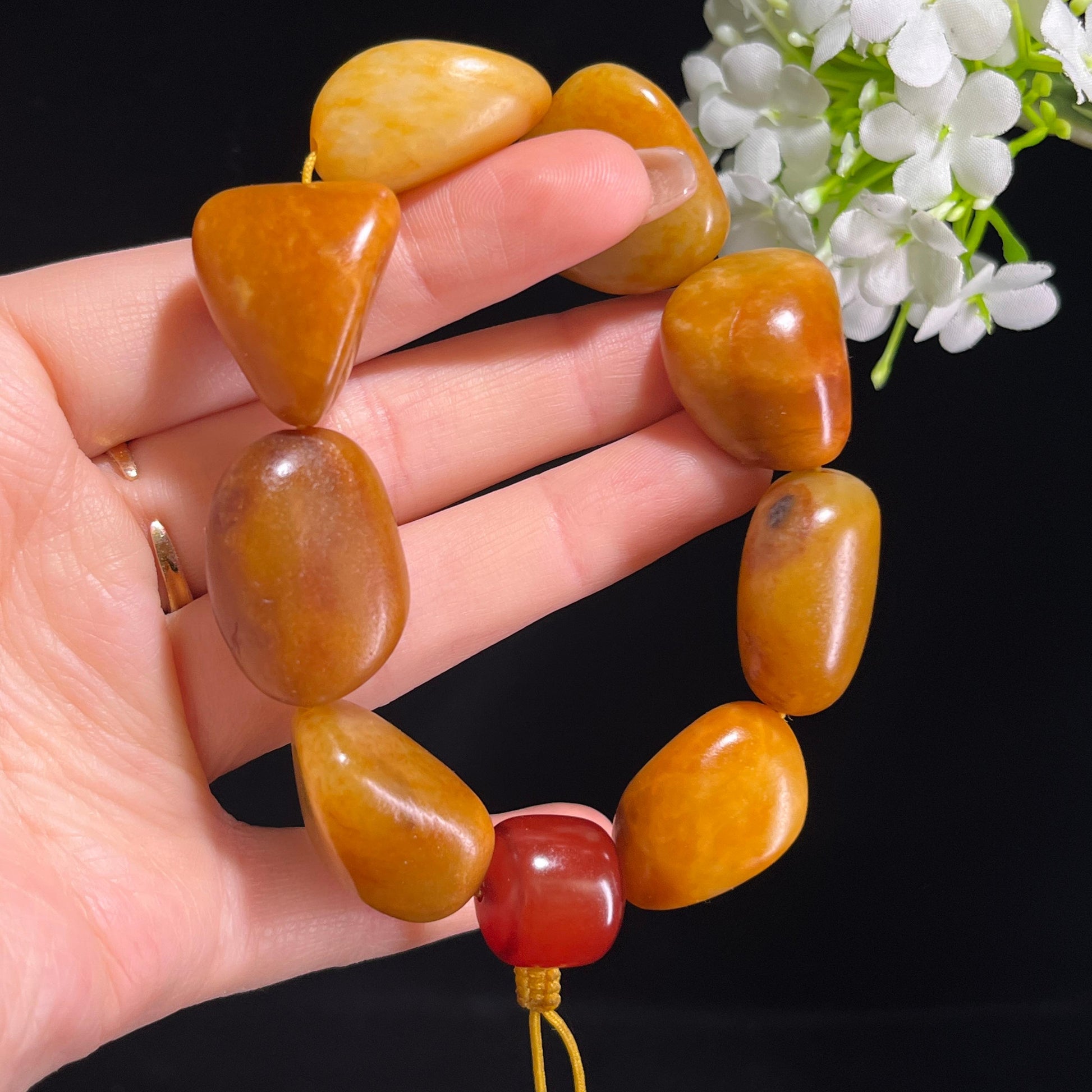 和田玉黄沁原籽手串（yc381698）