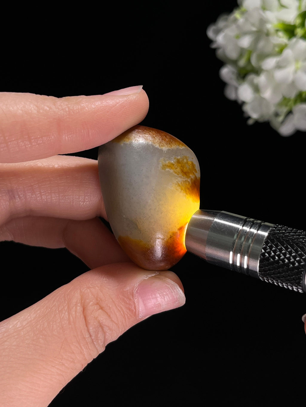 新疆和田玉青花籽料“一路长虹”籽料原石（yc255436）