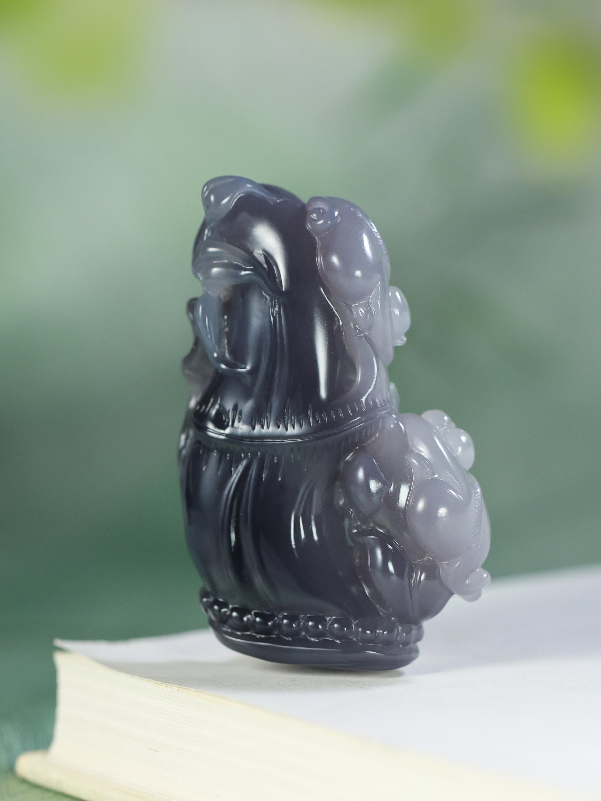 和田玉烟紫竹节吊坠（yc188925）