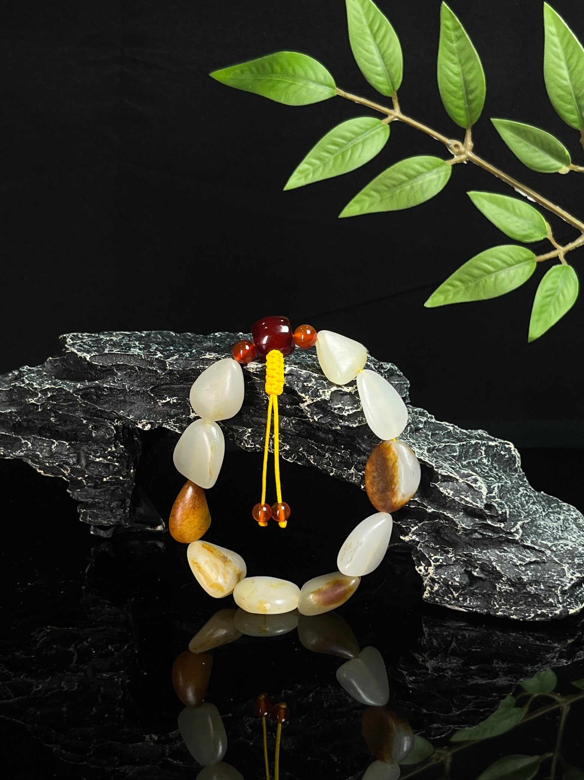 新疆和田玉天然籽料原石独籽手串手链（yc230508）