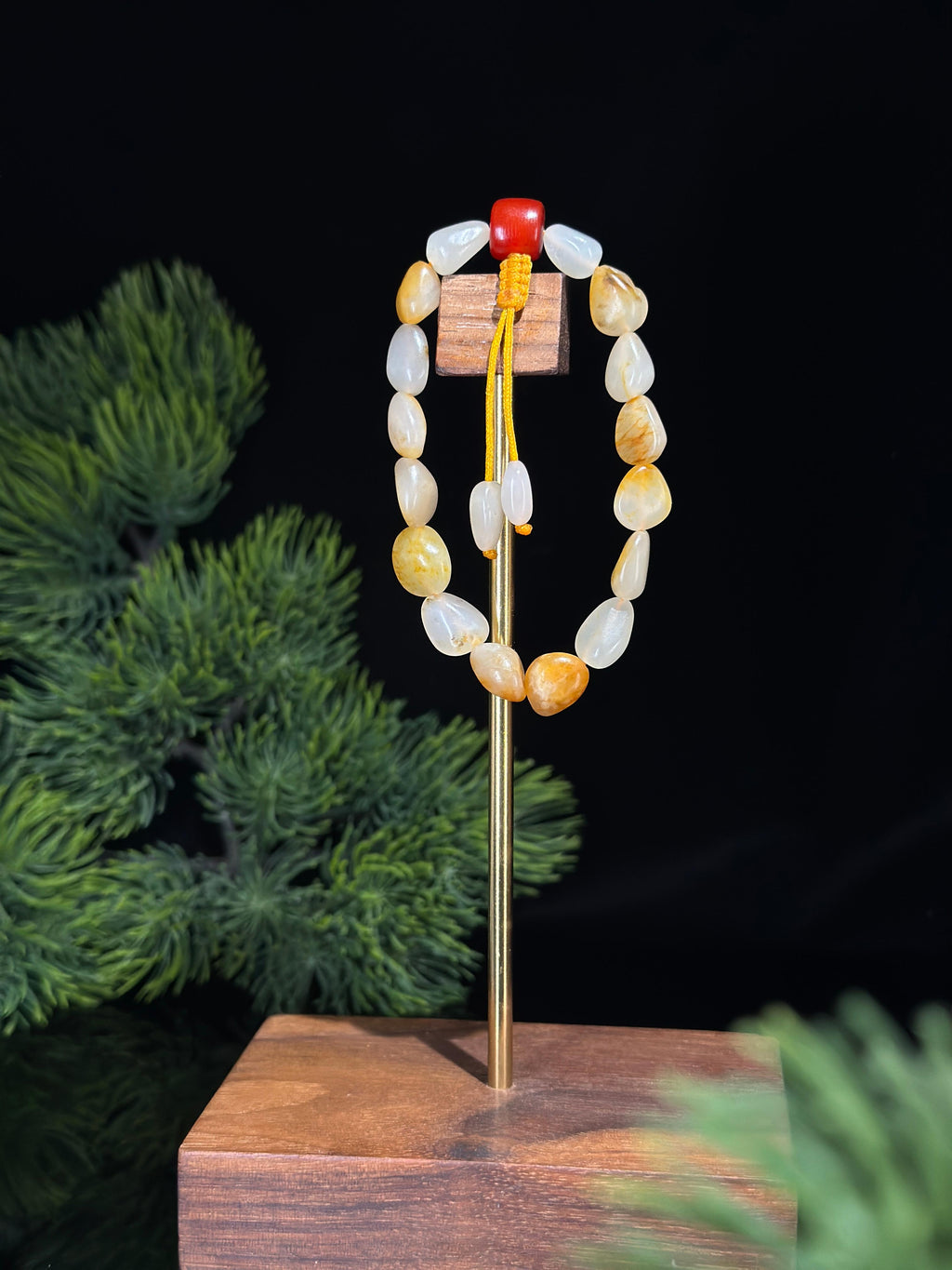 新疆和田玉红皮洒金皮小籽手串（18颗）（yc488977）