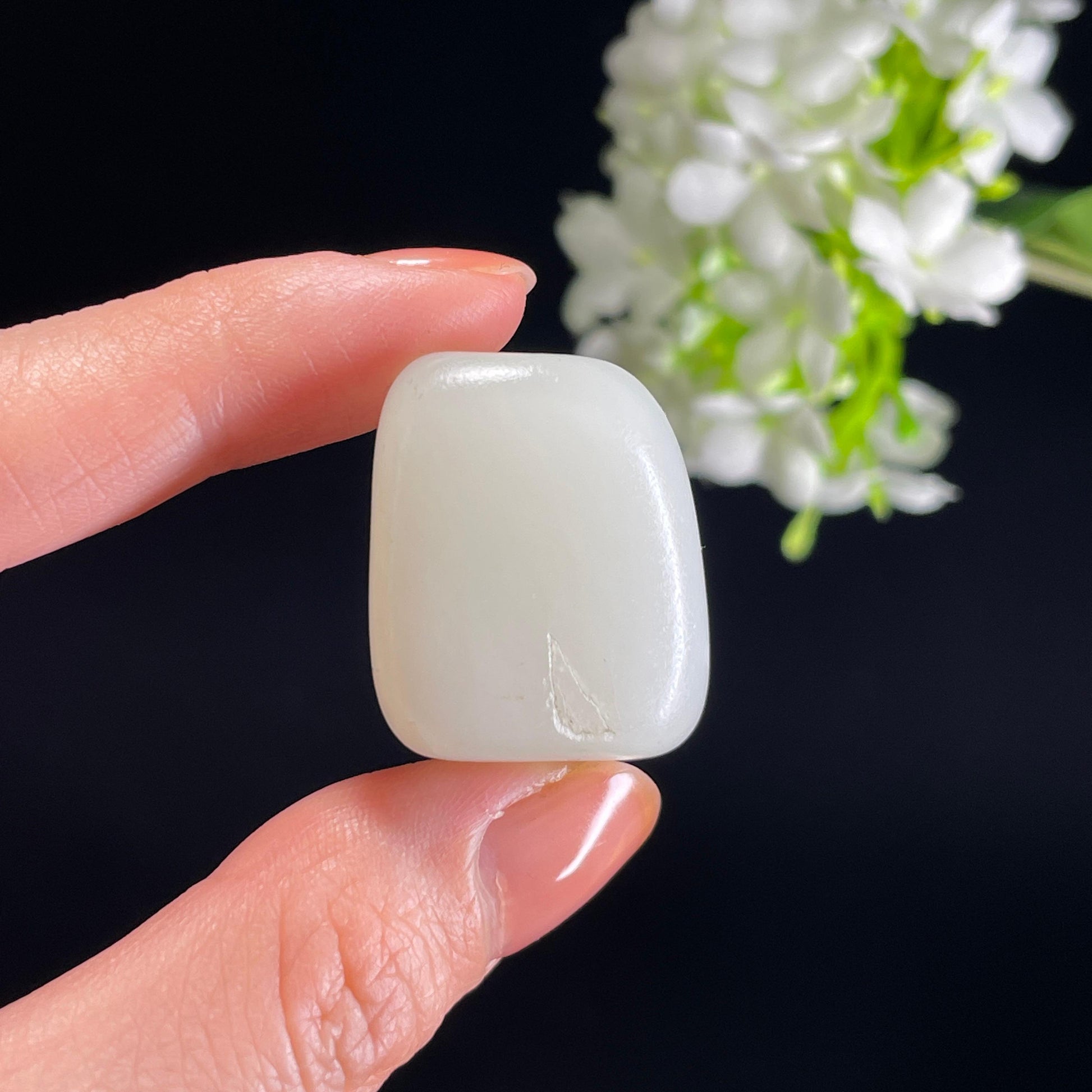 和田玉一级白“明月清辉”光白籽籽料（yc342063）