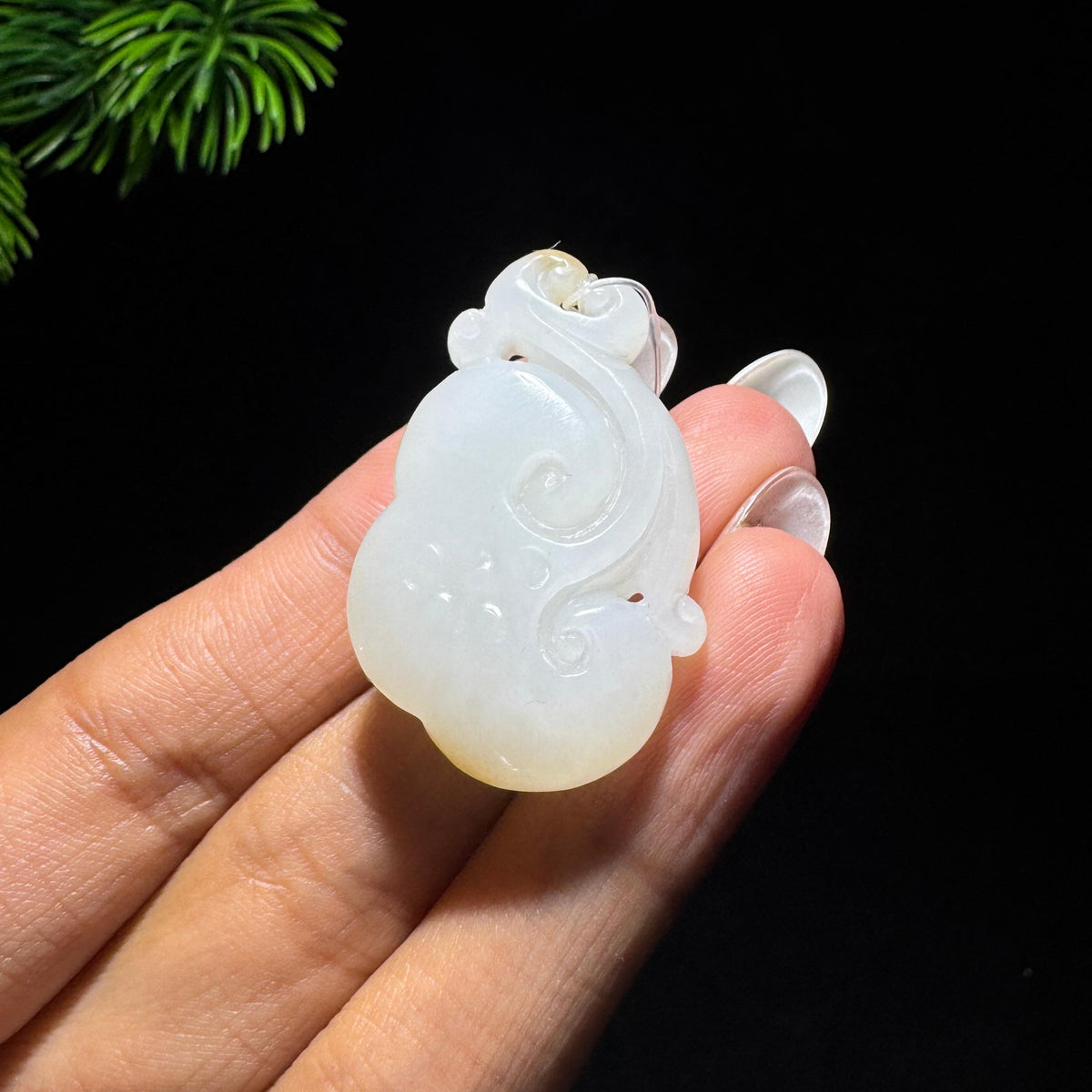 和田玉山料糖白如意（yc773235）
