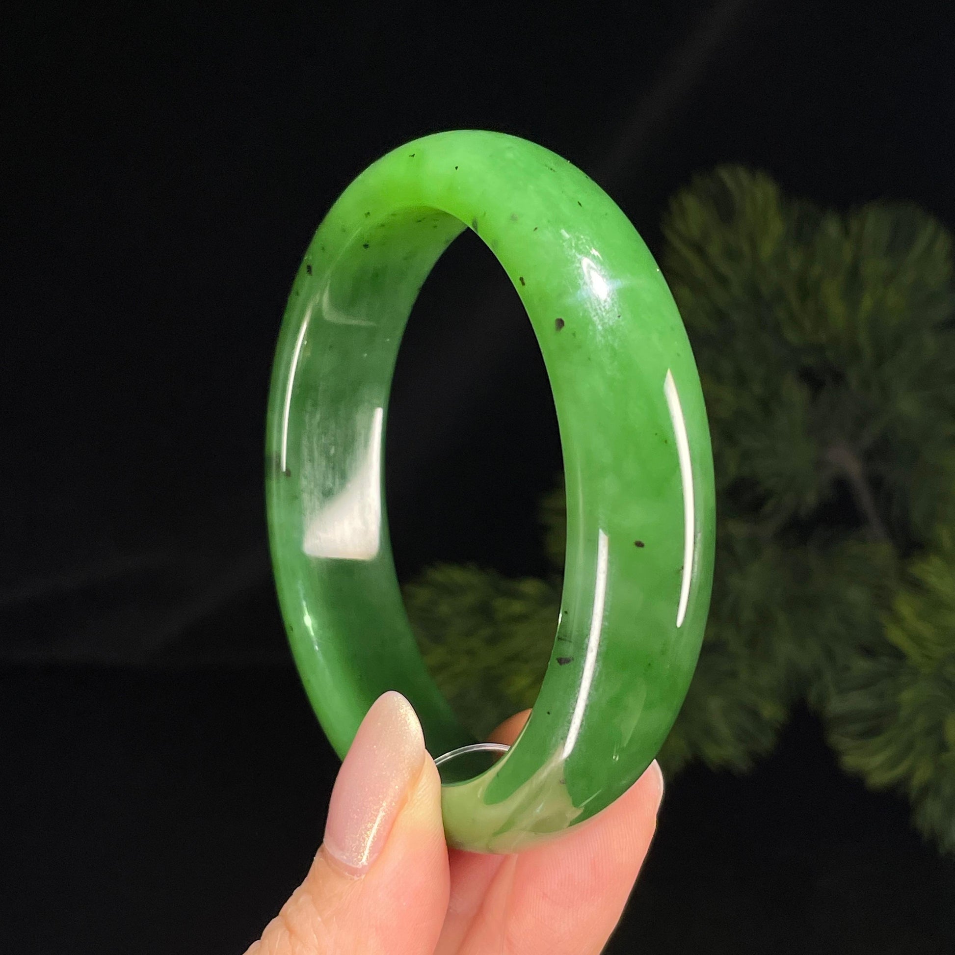 和田玉碧玉平安镯（卡59）（yc529611）