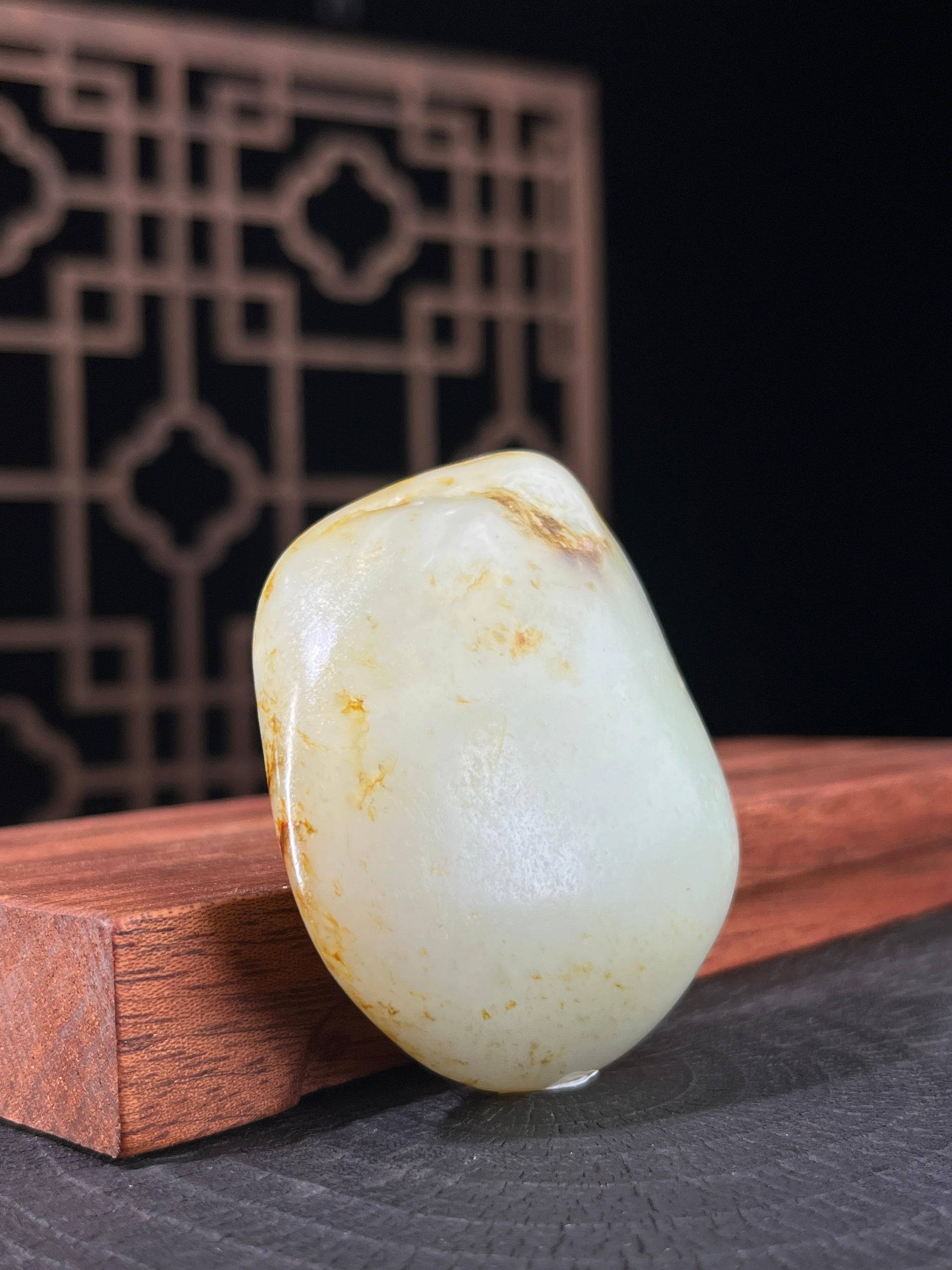 新疆和田玉白玉籽料原石洒金皮挂件1（yc233749）