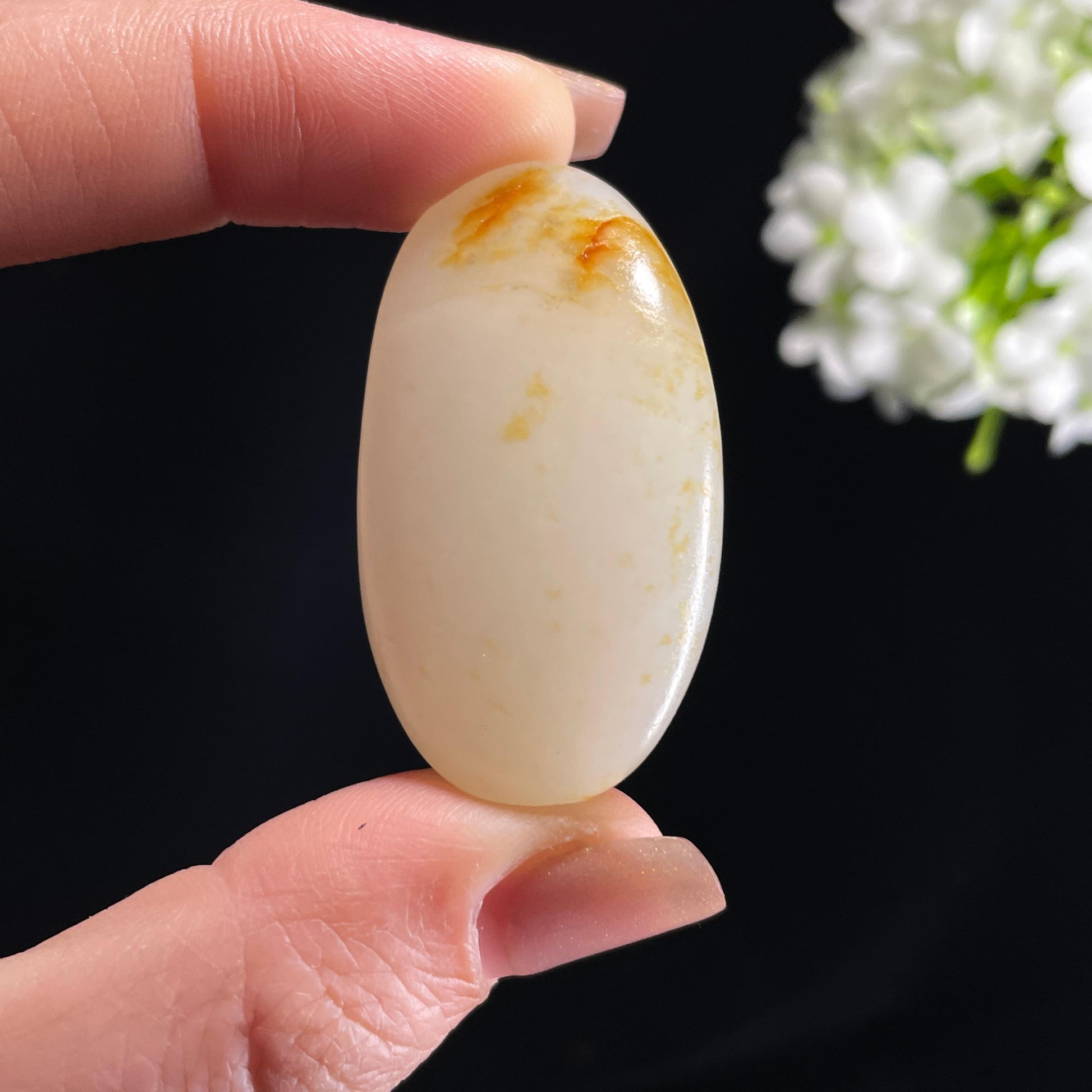 和田玉白玉“晨露凝脂”洒金皮籽料（yc368638）