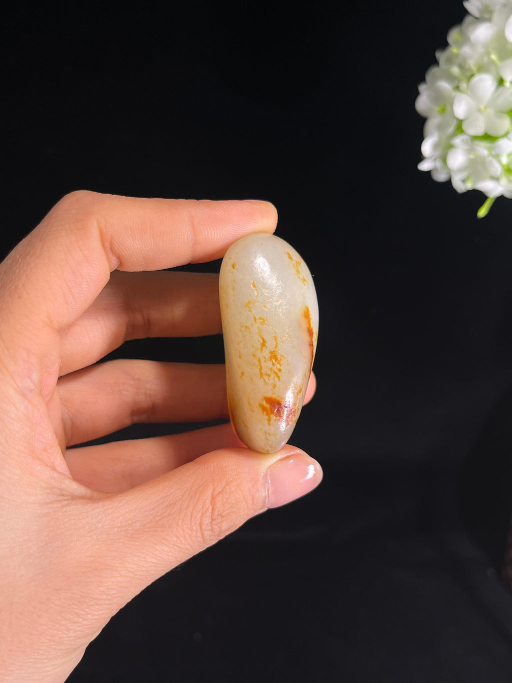 新疆天然和田玉白玉洒金皮籽料原石（yc272537）