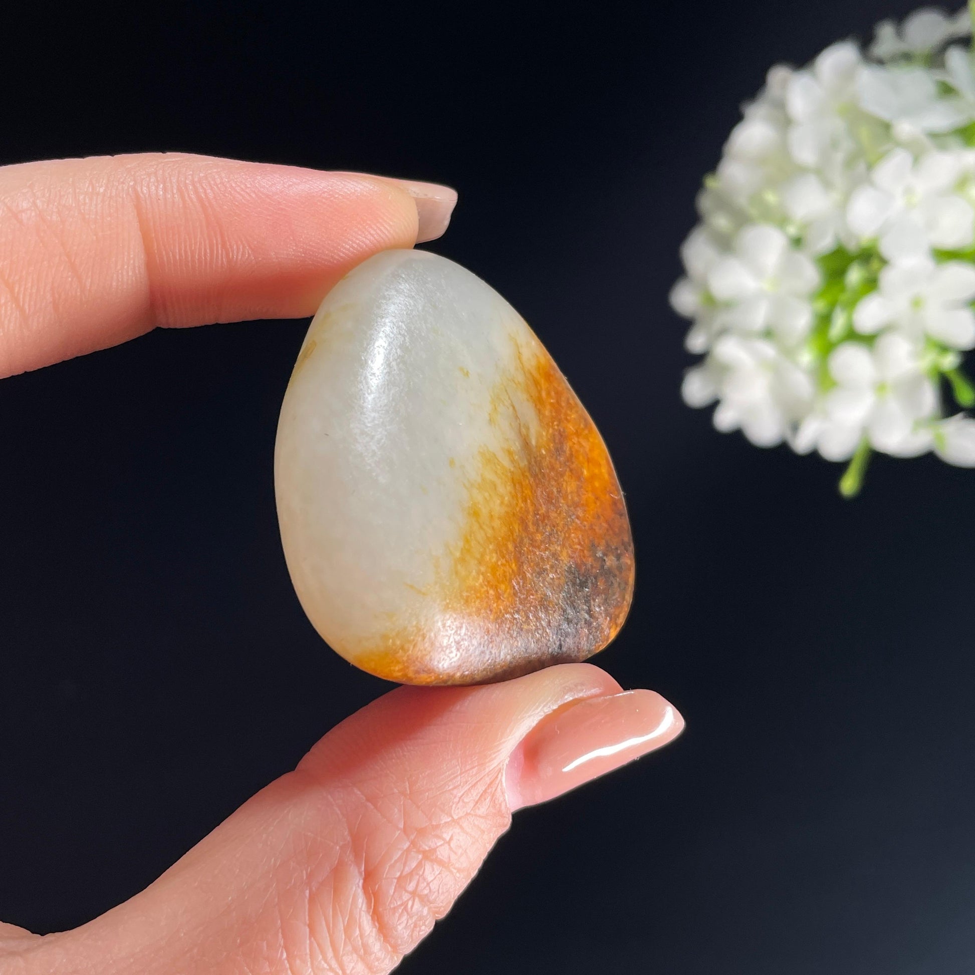 2026.4.9广告流，和田玉白玉“烟霞映璧”聚红皮籽料（yc386321）