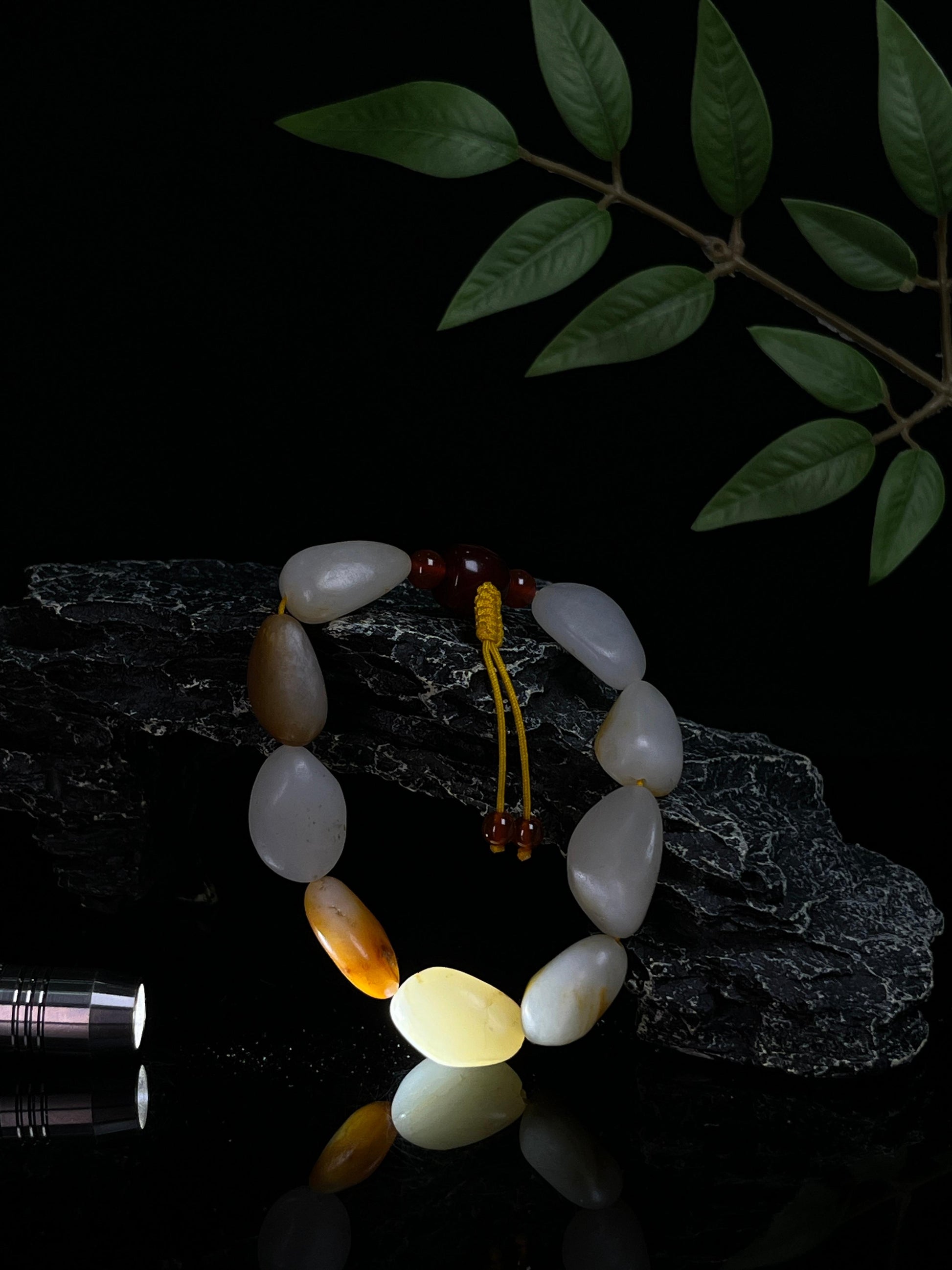 新疆和田玉天然籽料原石手串手链（yc230468）