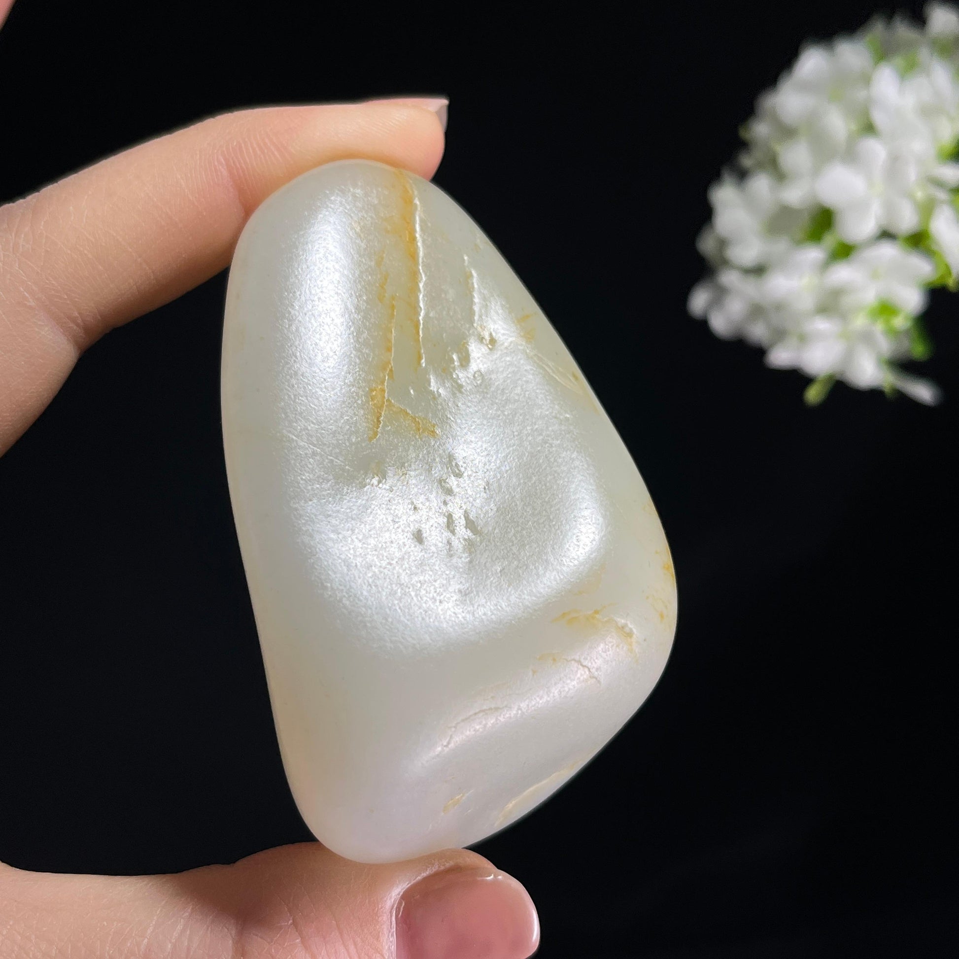 新疆天然和田玉“霜玉缀金”洒金皮籽料原石（yc289484）