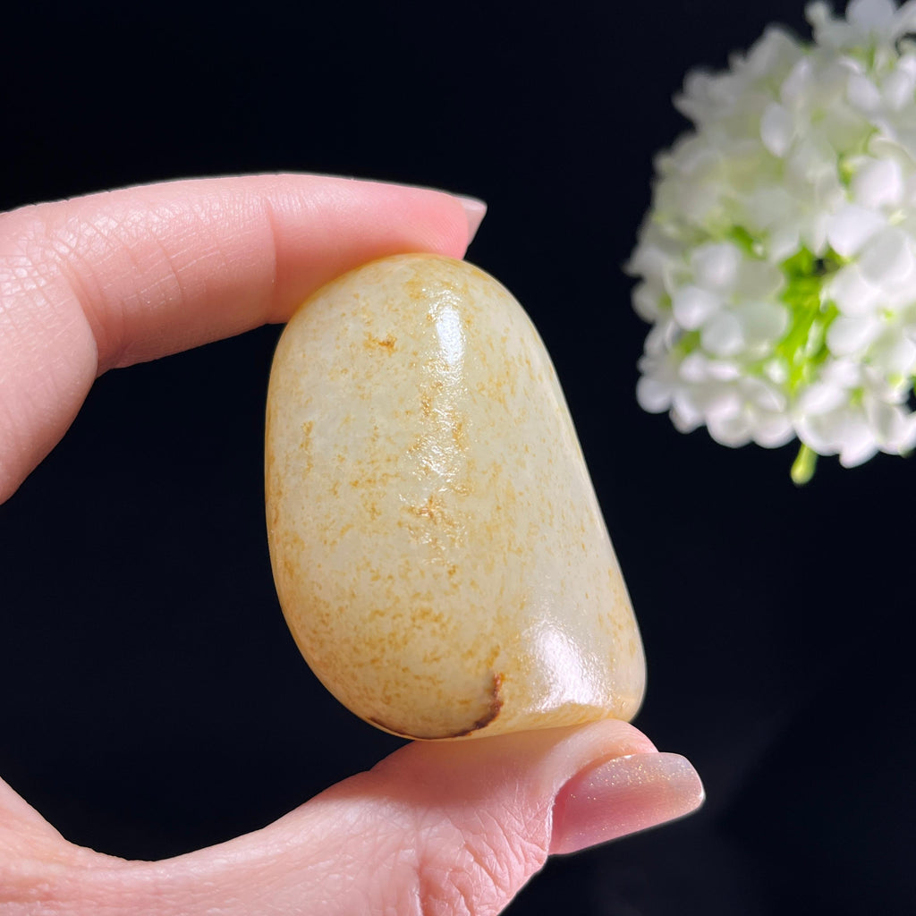 和田玉白玉“星砂衔月”洒金皮籽料（yc360484）