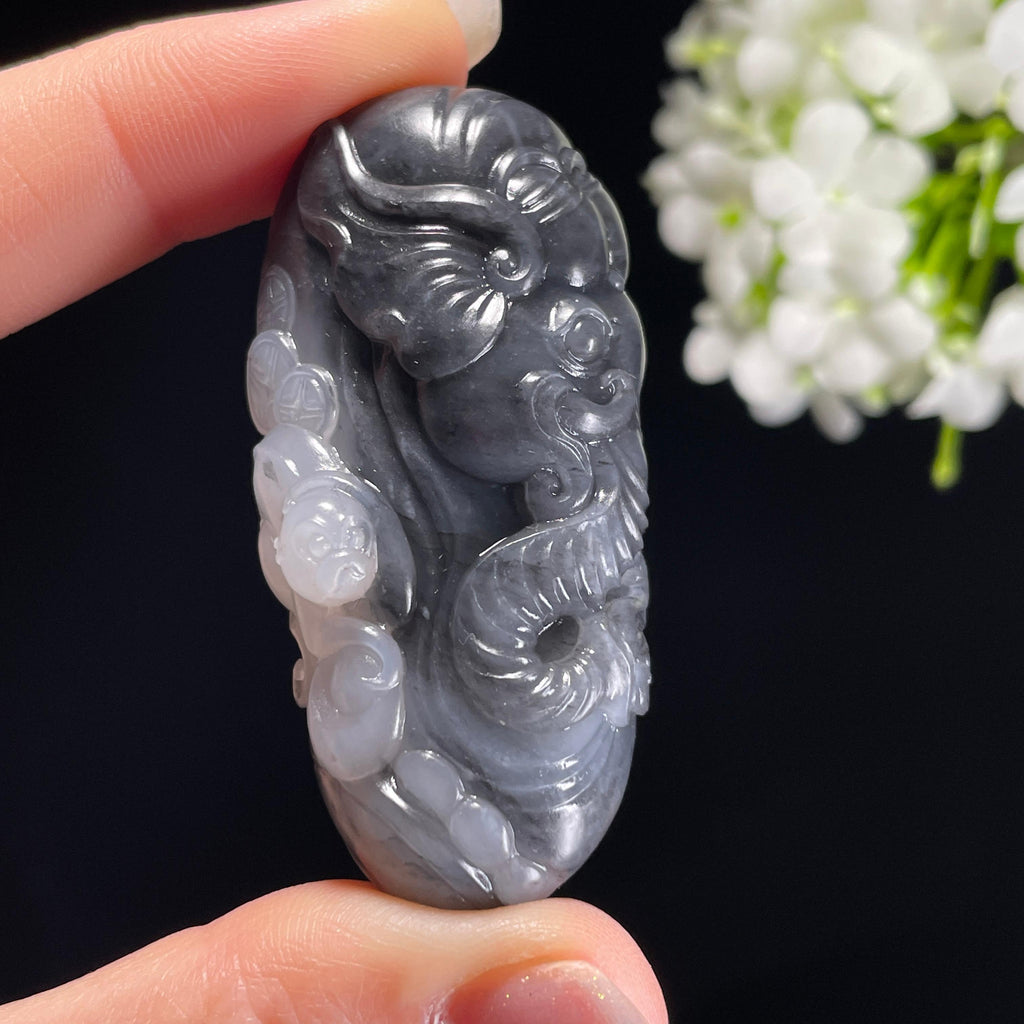 和田玉青花籽料“王侯将相”象、猴雕刻挂件（yc325626）