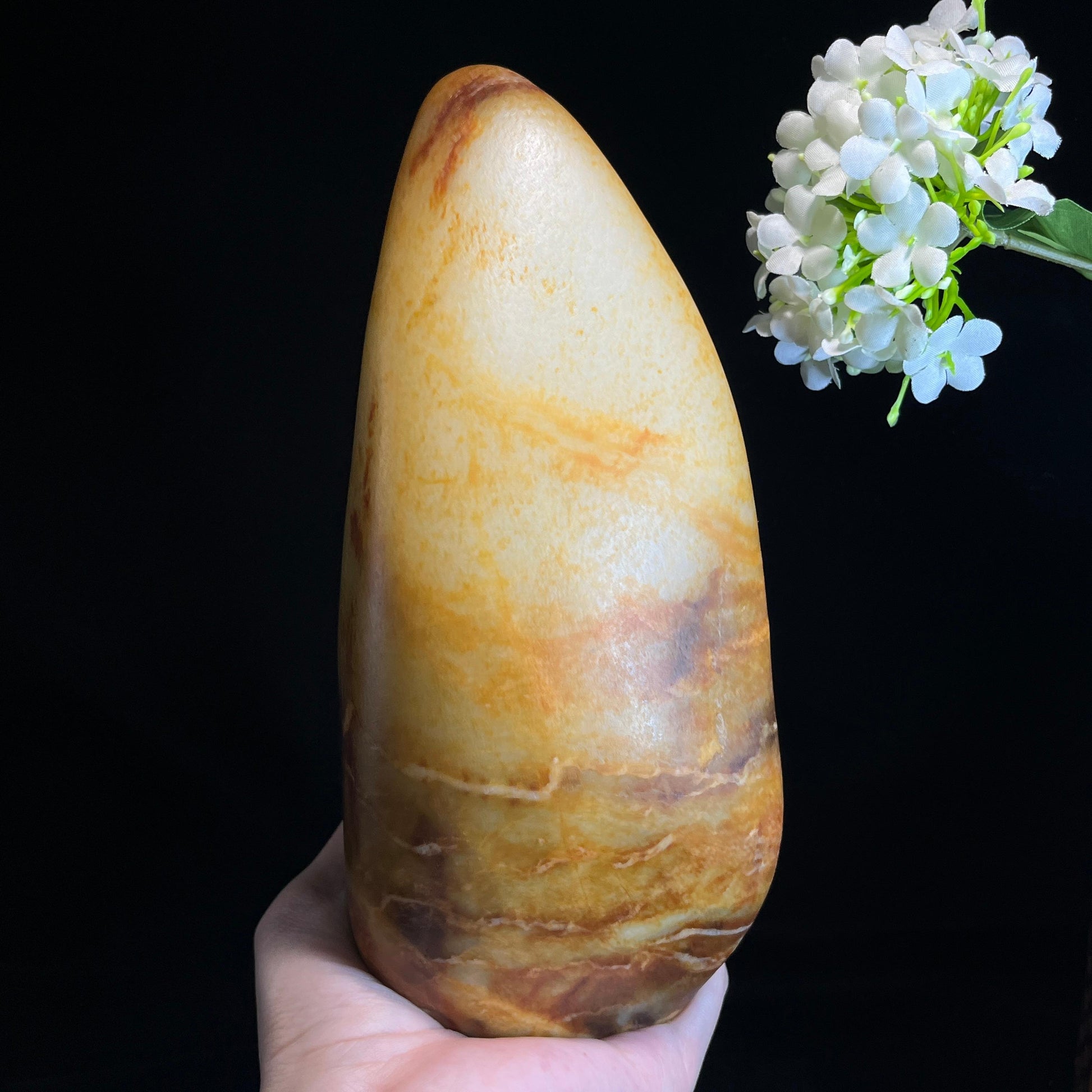 和田玉暖白种枣红洒金皮“大漠孤峰”籽料原石（yc312431）