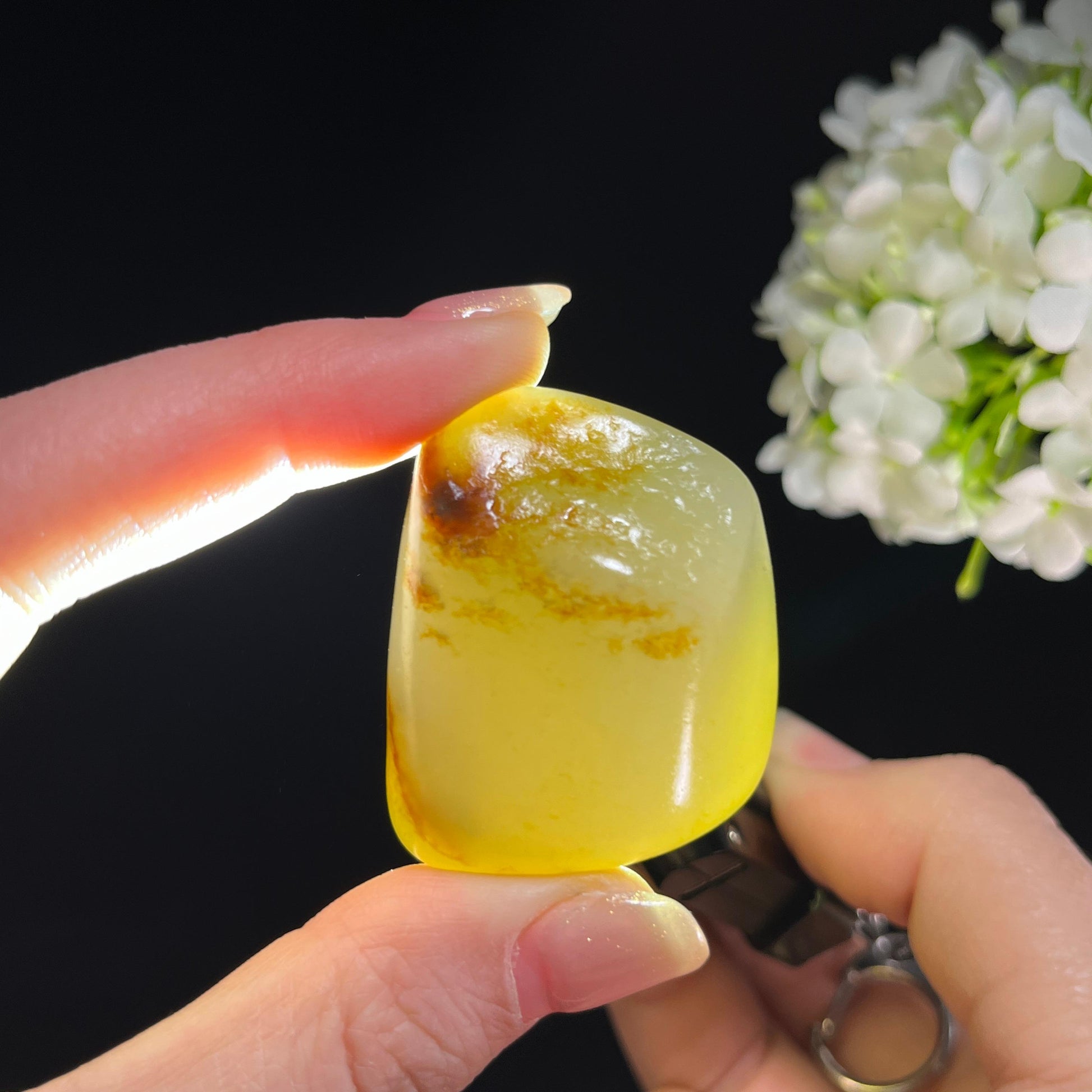 和田玉青白玉“寒潭霜林”褐皮洒金皮籽料（yc350260）