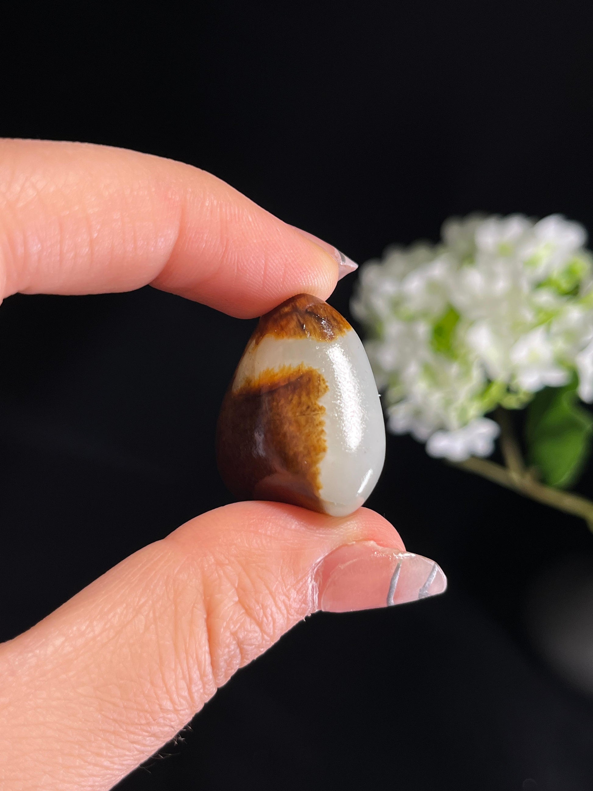 新疆和田玉红皮白肉随形包金挂件籽料原石（yc250204）