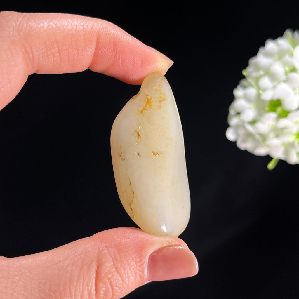 和田玉白玉洒金皮“秋霞藏玉”籽料原石（yc285839）