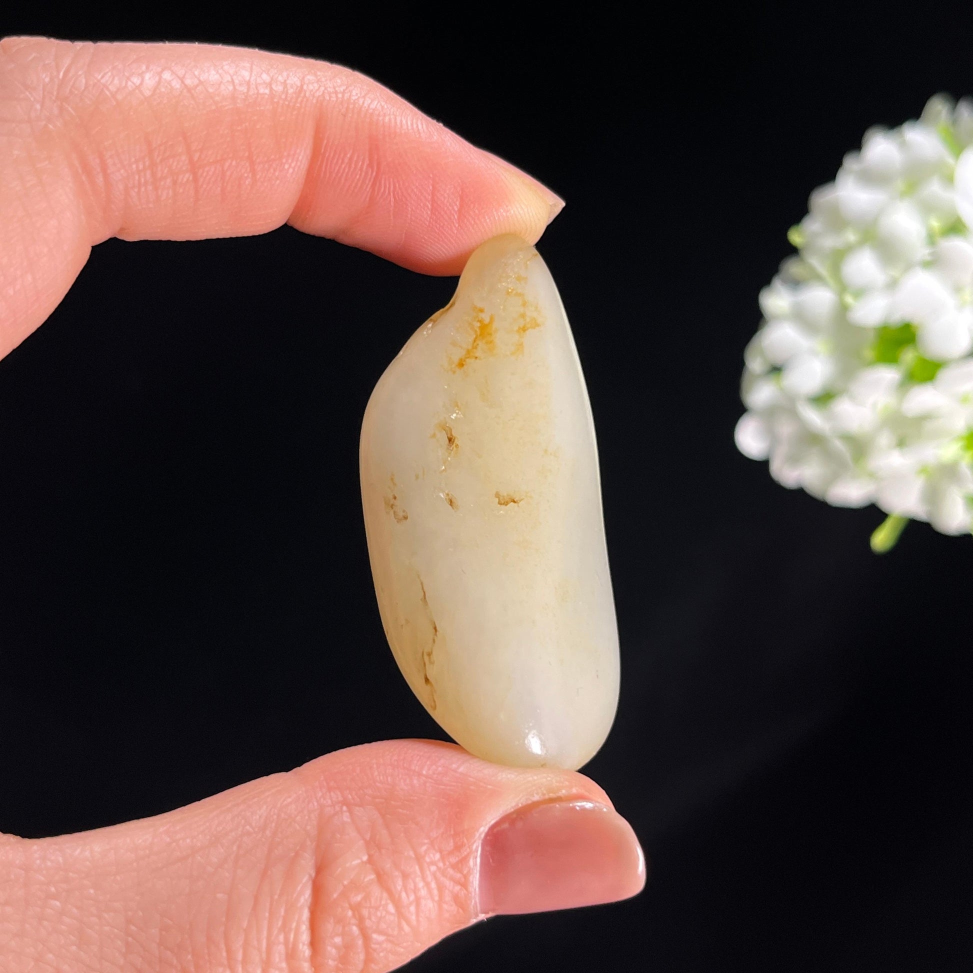 和田玉白玉洒金皮“秋霞藏玉”籽料原石（yc285839）