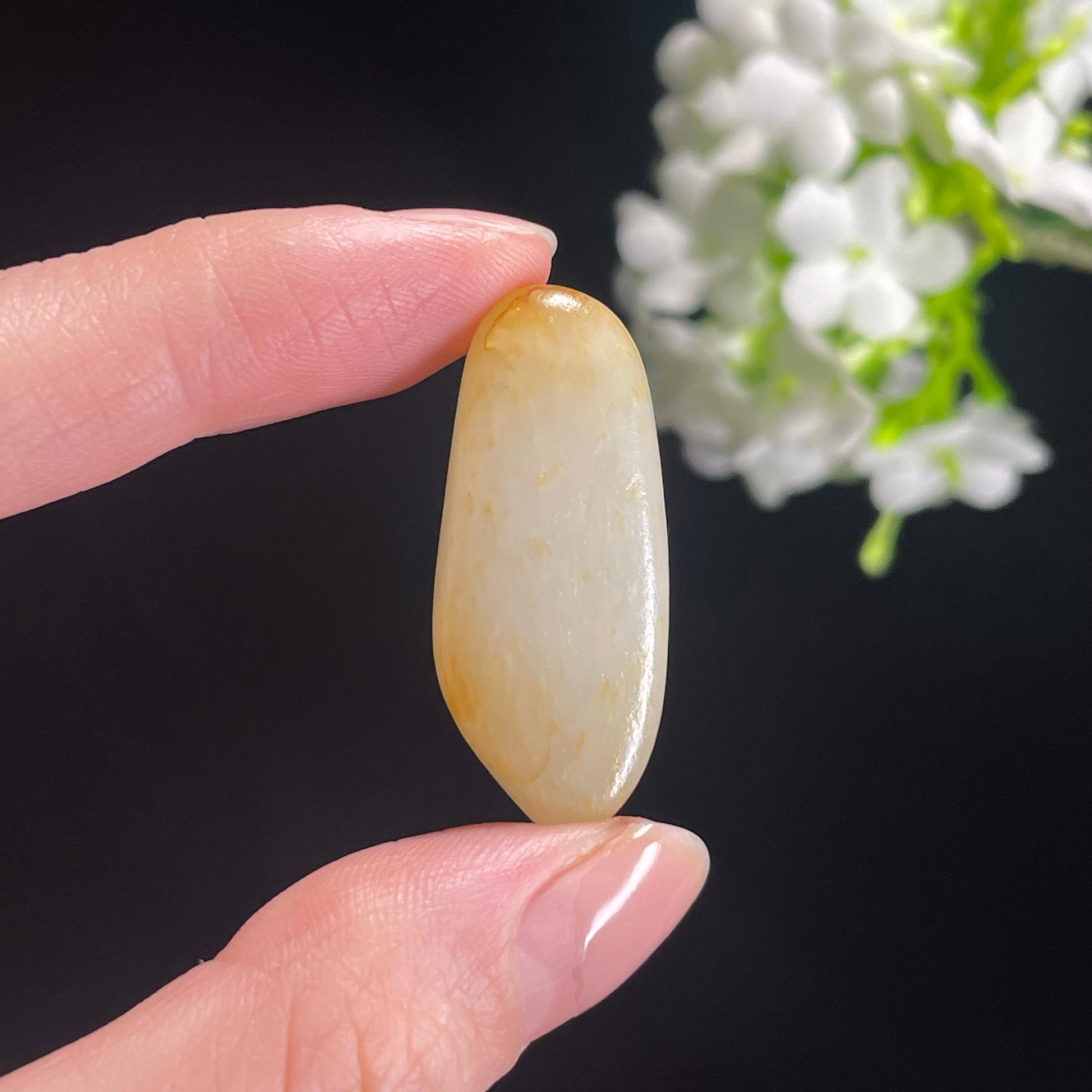 和田玉白玉洒金皮“日光切片”籽料原石（yc311968）