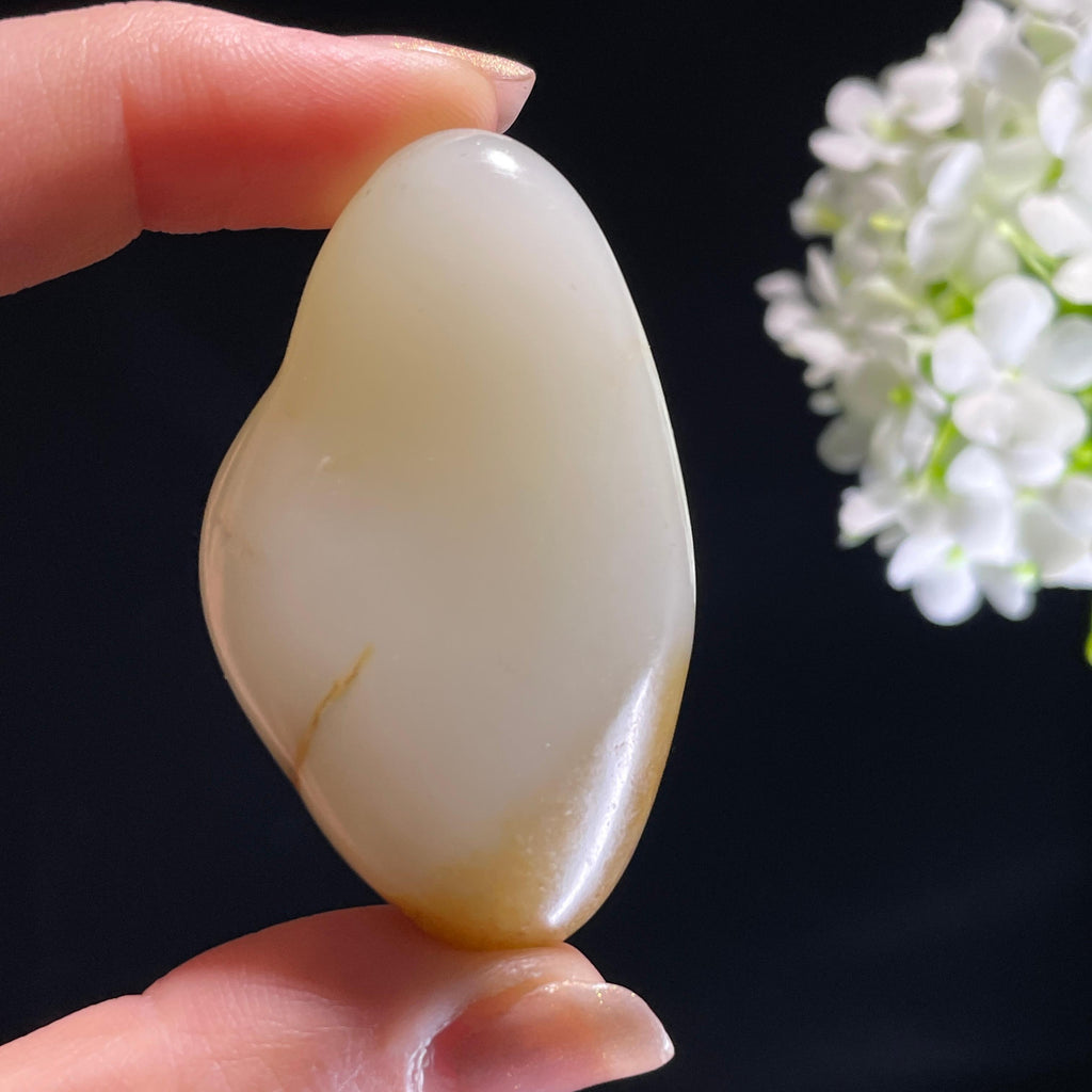 新疆天然和田玉“月落金沙”黑红皮籽料（yc318279）