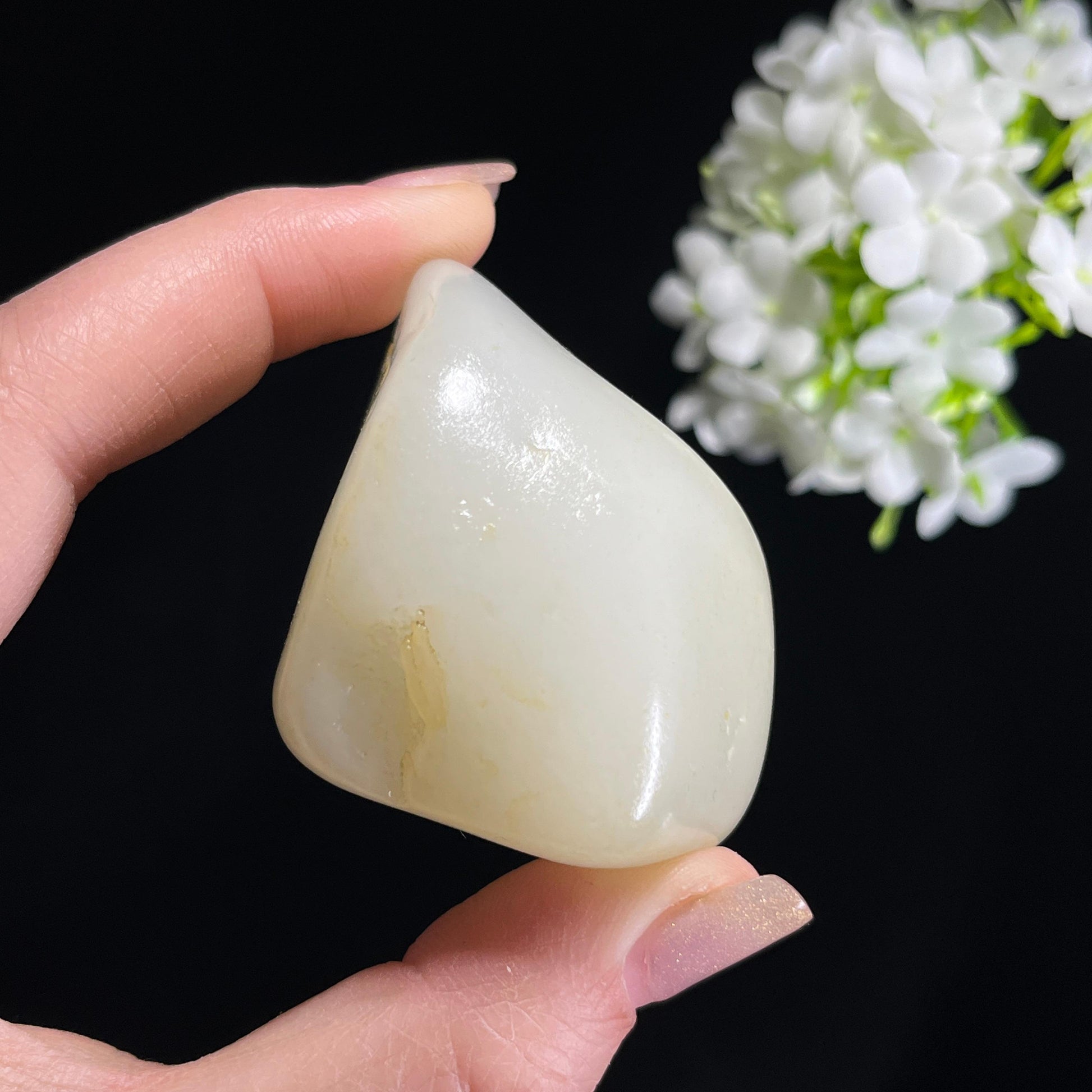 和田玉白玉“金痕浅印”淡洒金皮籽料（yc367803）