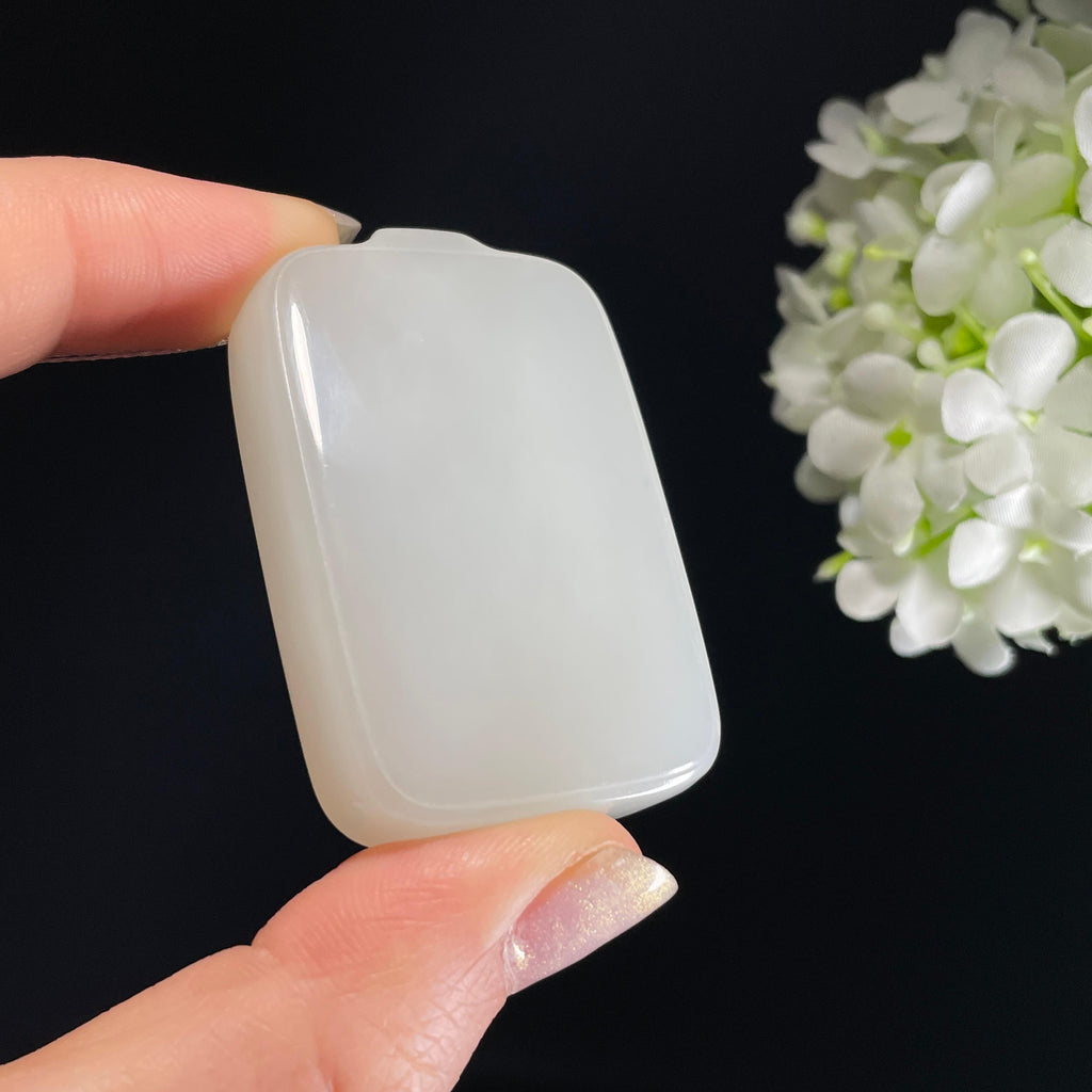 和田玉白玉“无物之境”平安无事牌（yc327421）