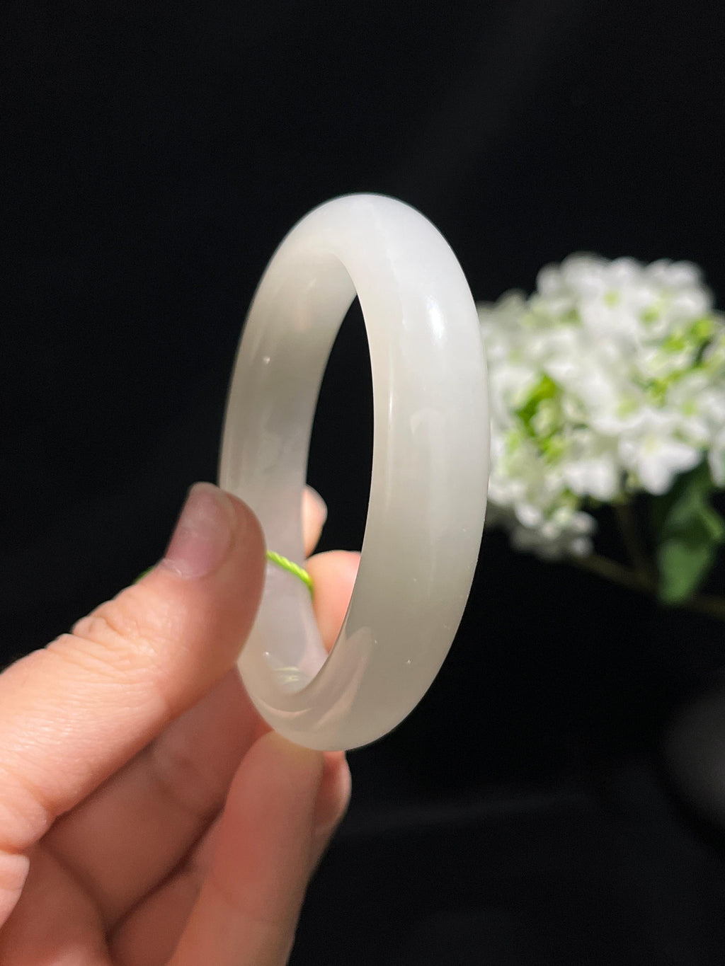 和田玉白玉手镯（卡53）（yc254774）