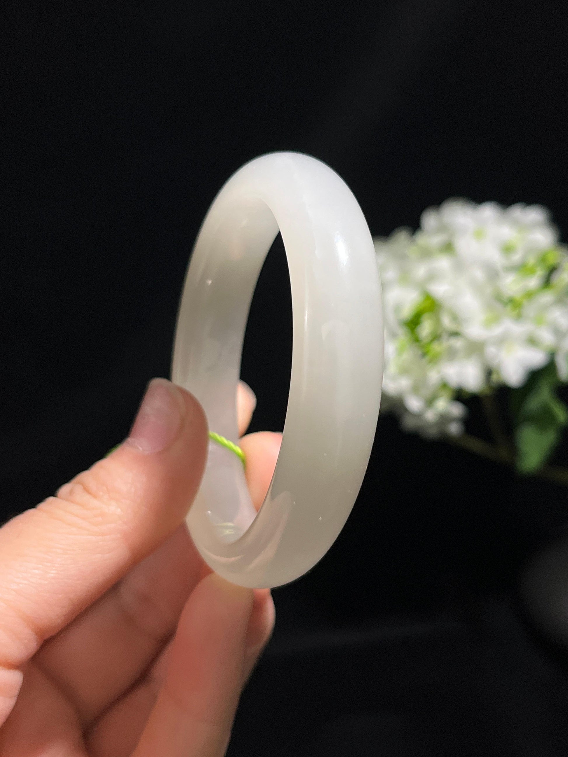 和田玉白玉手镯（卡53）（yc254774）