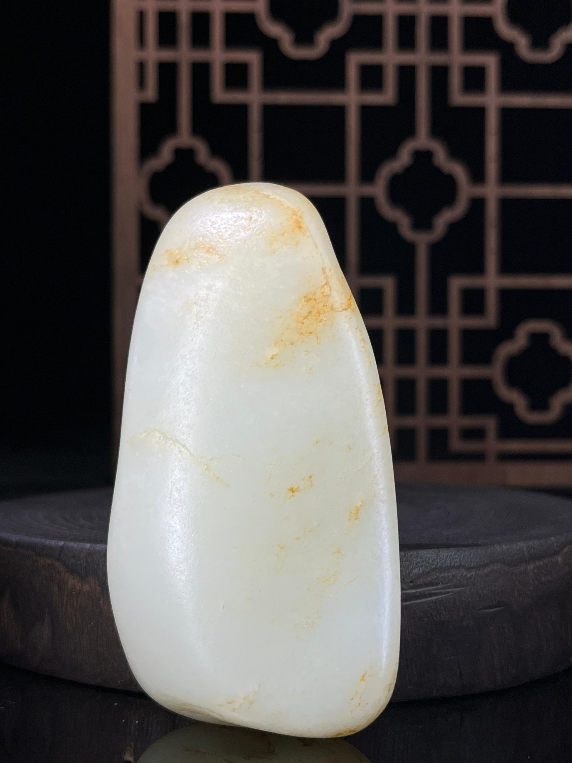 天然新疆和田玉青白种洒金皮籽料原石摆件（yc230234）