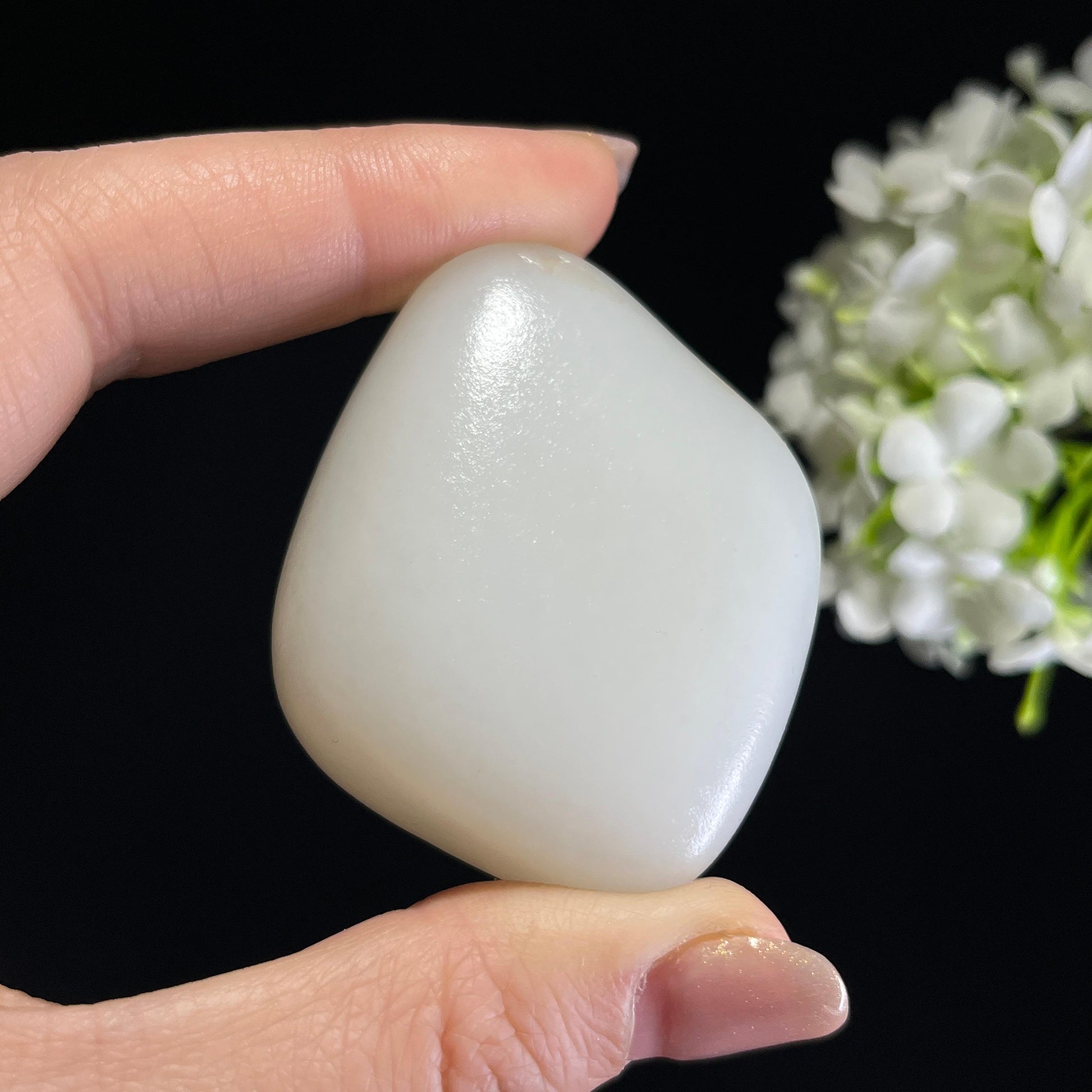 和田玉羊脂白玉“霜纨如月”光白籽籽料（yc353562）
