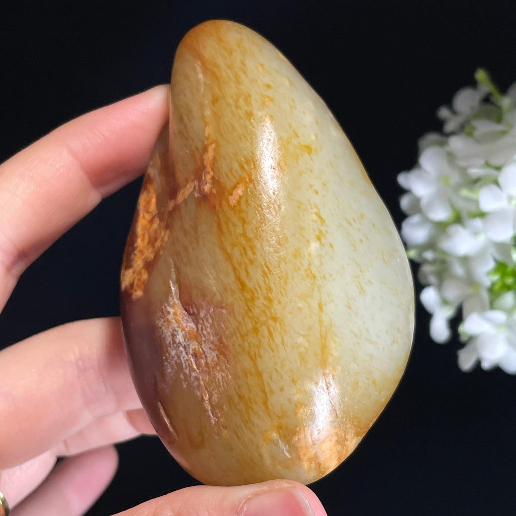 新疆和田玉“层霞漫染”白玉红皮洒金皮籽料（yc442572）