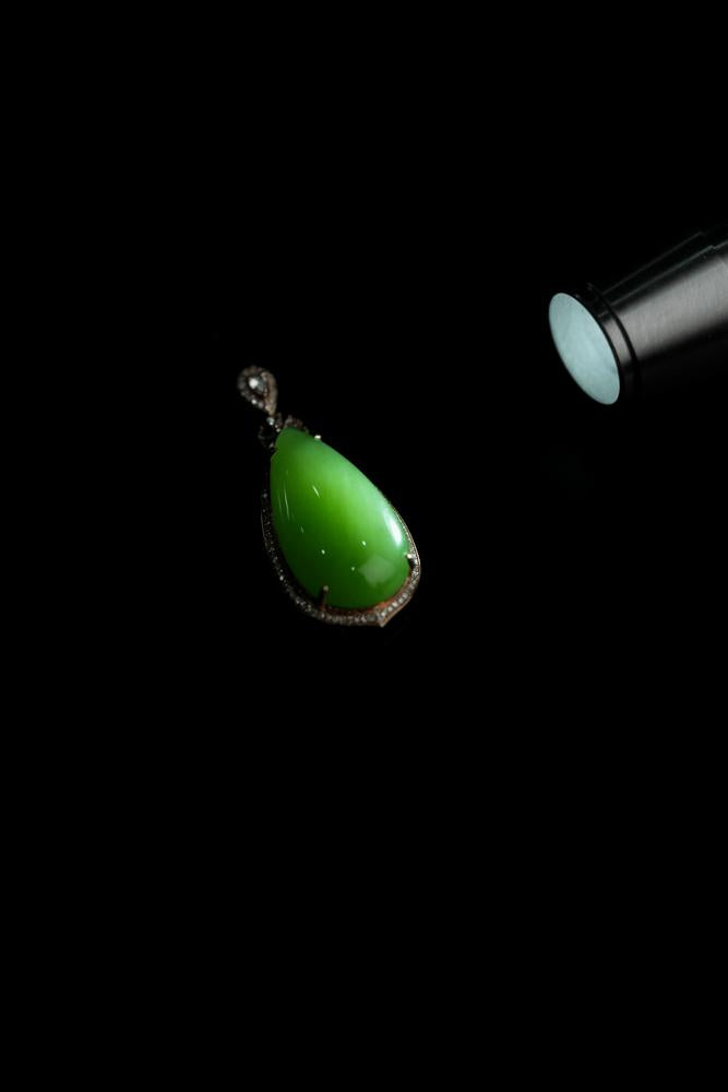 18k玫瑰金镶碧玉挂件（yc253270）