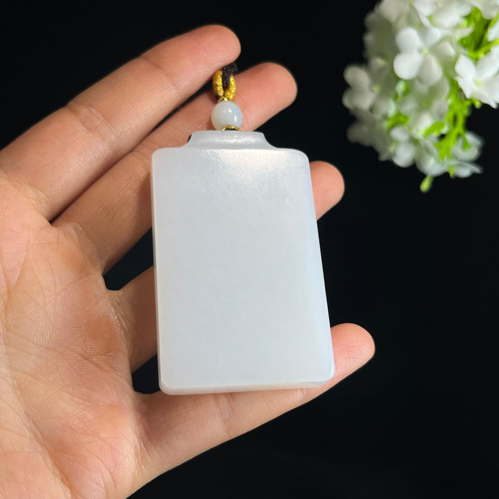 新疆天然和田玉羊脂白玉无事牌（yc349366）