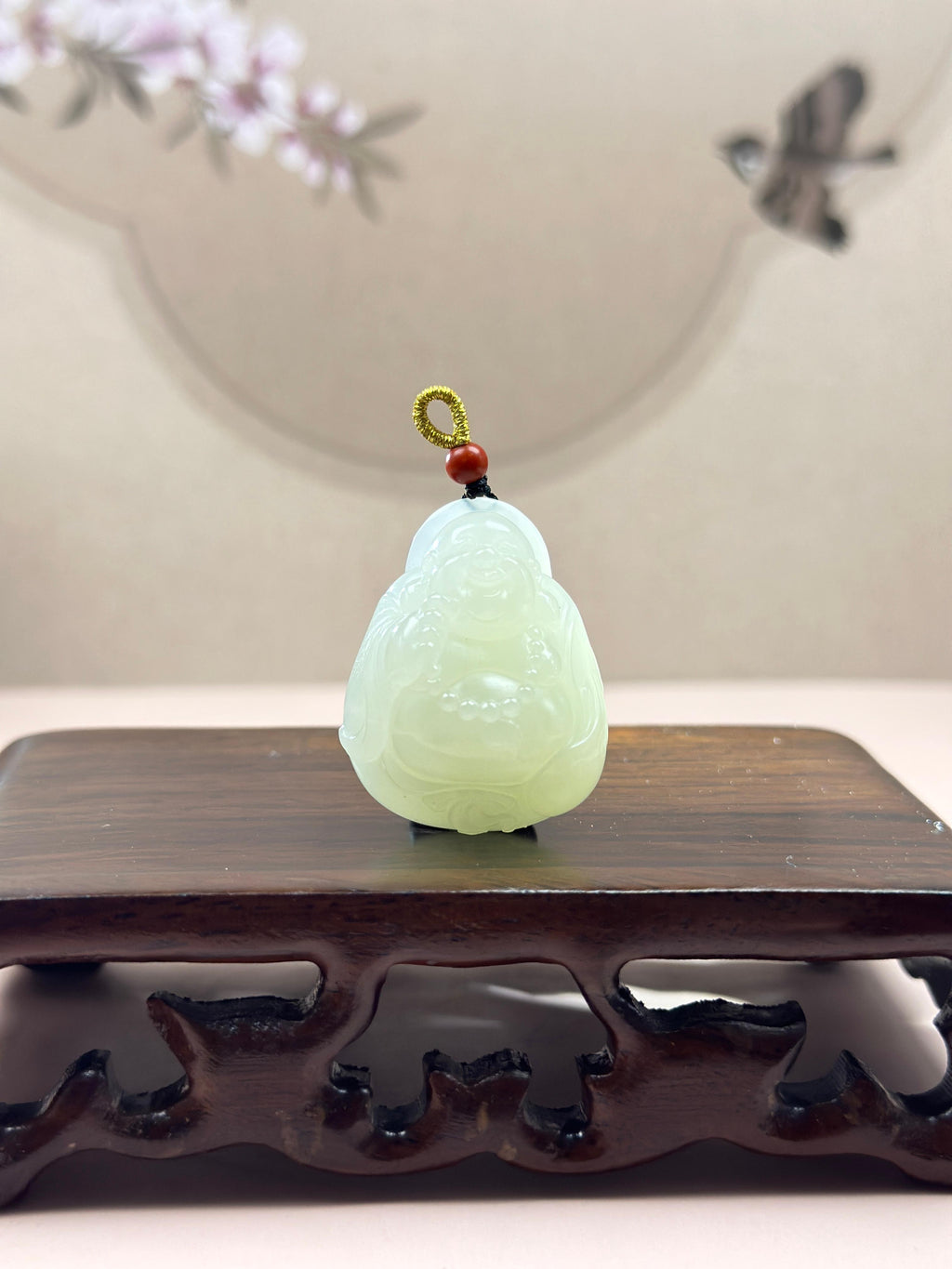 精品新疆和田玉白玉籽料弥勒佛挂件（yc766529）