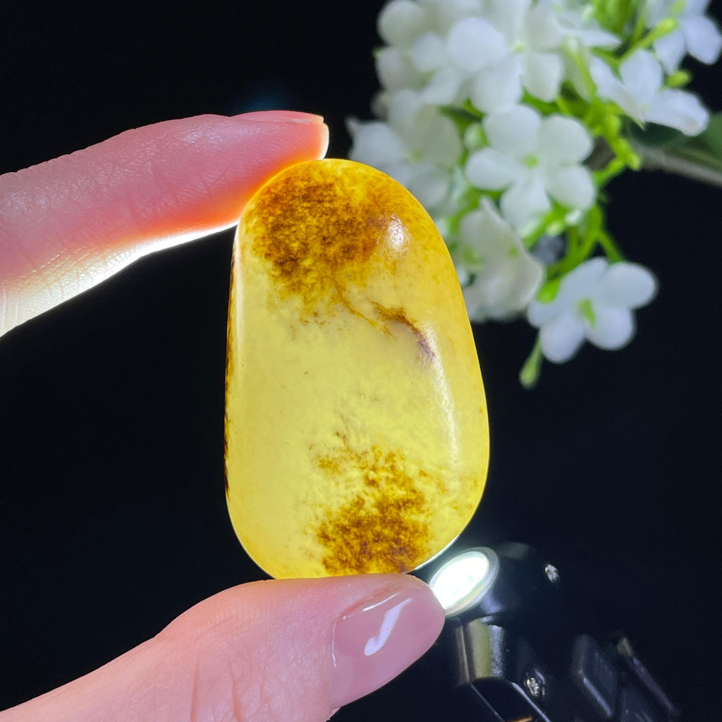 和田玉暖白种“山月留痕”秋梨皮籽料（yc314420）
