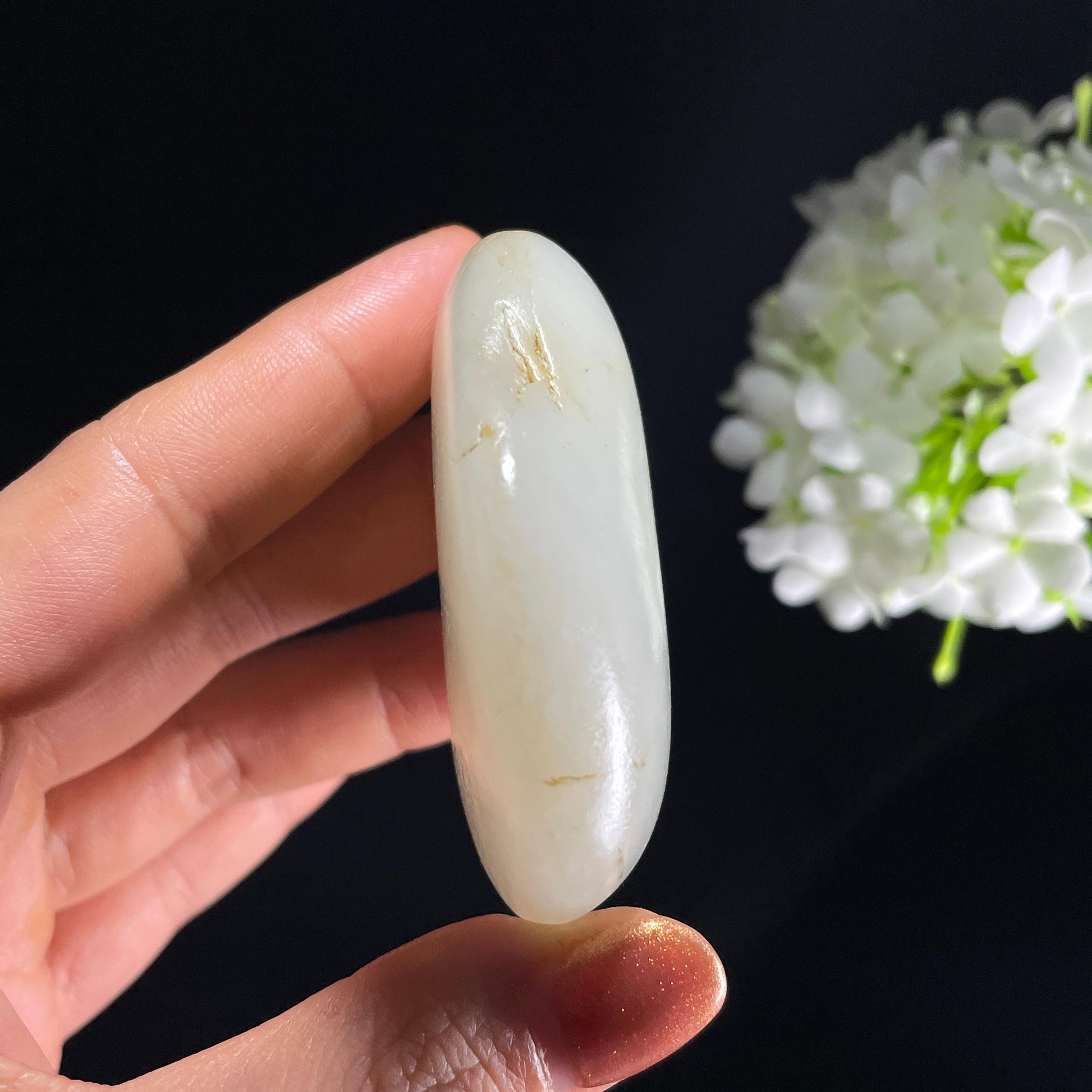 和田玉白玉“清川素影”淡洒金皮籽料（yc392621）