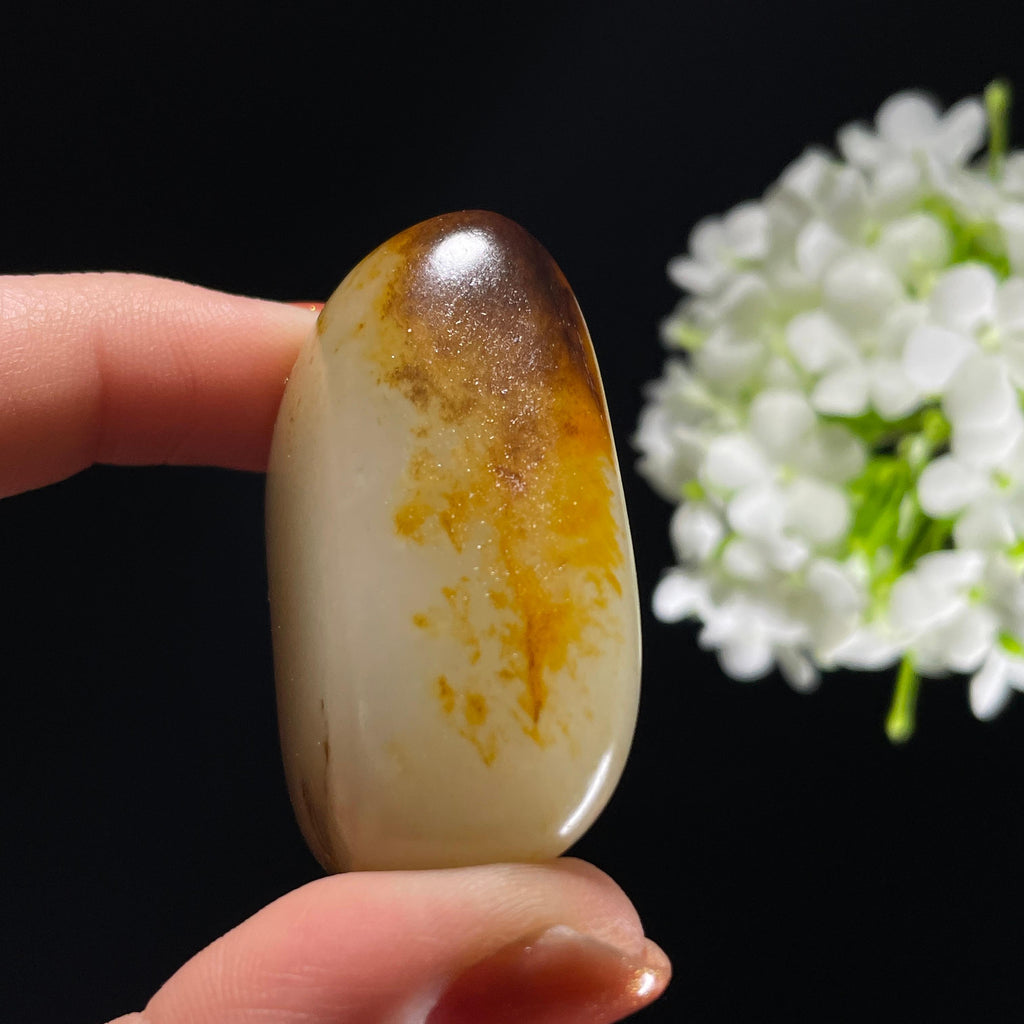 和田玉青白玉“黄金陨石”聚黄皮籽料（yc318171）