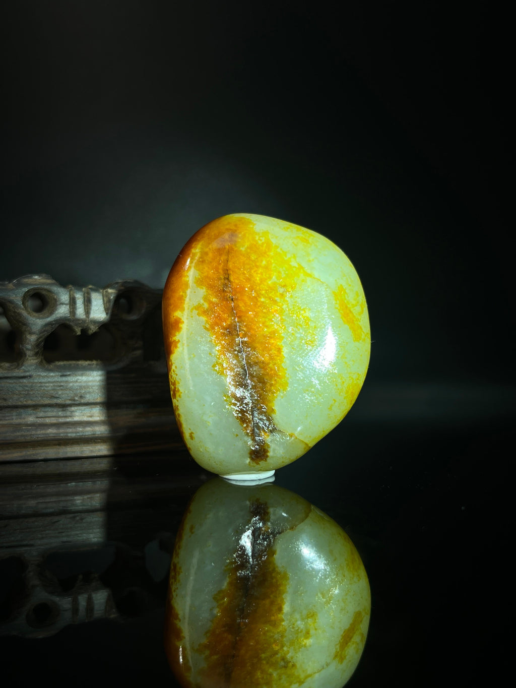 新疆和田玉籽料原石聚红皮挂件2（yc236622）