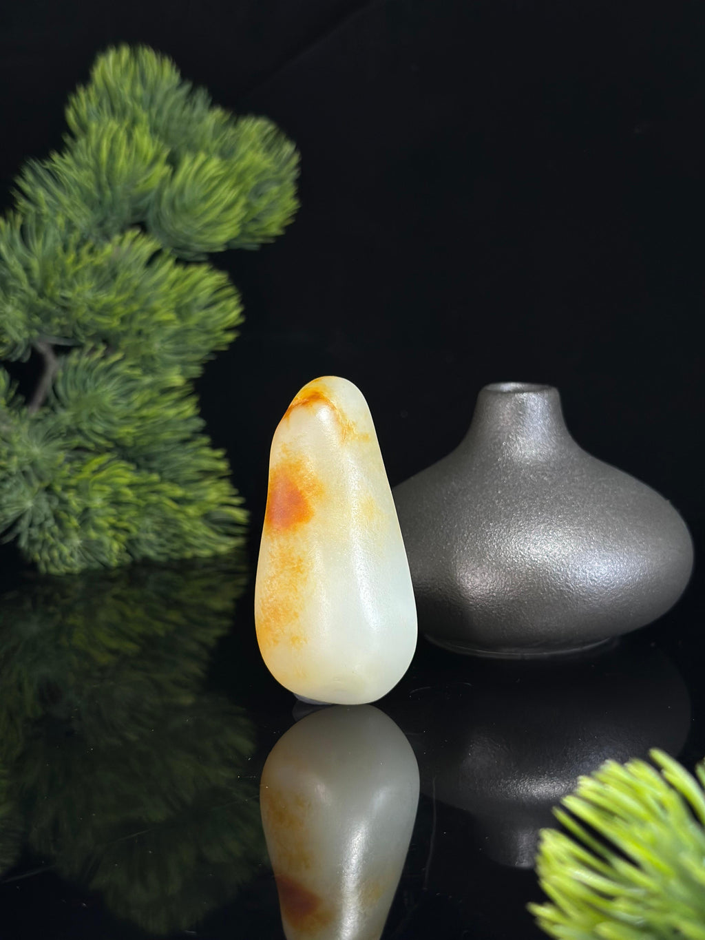 新疆和田玉白玉洒金皮红皮珍品挂件籽（yc470825）