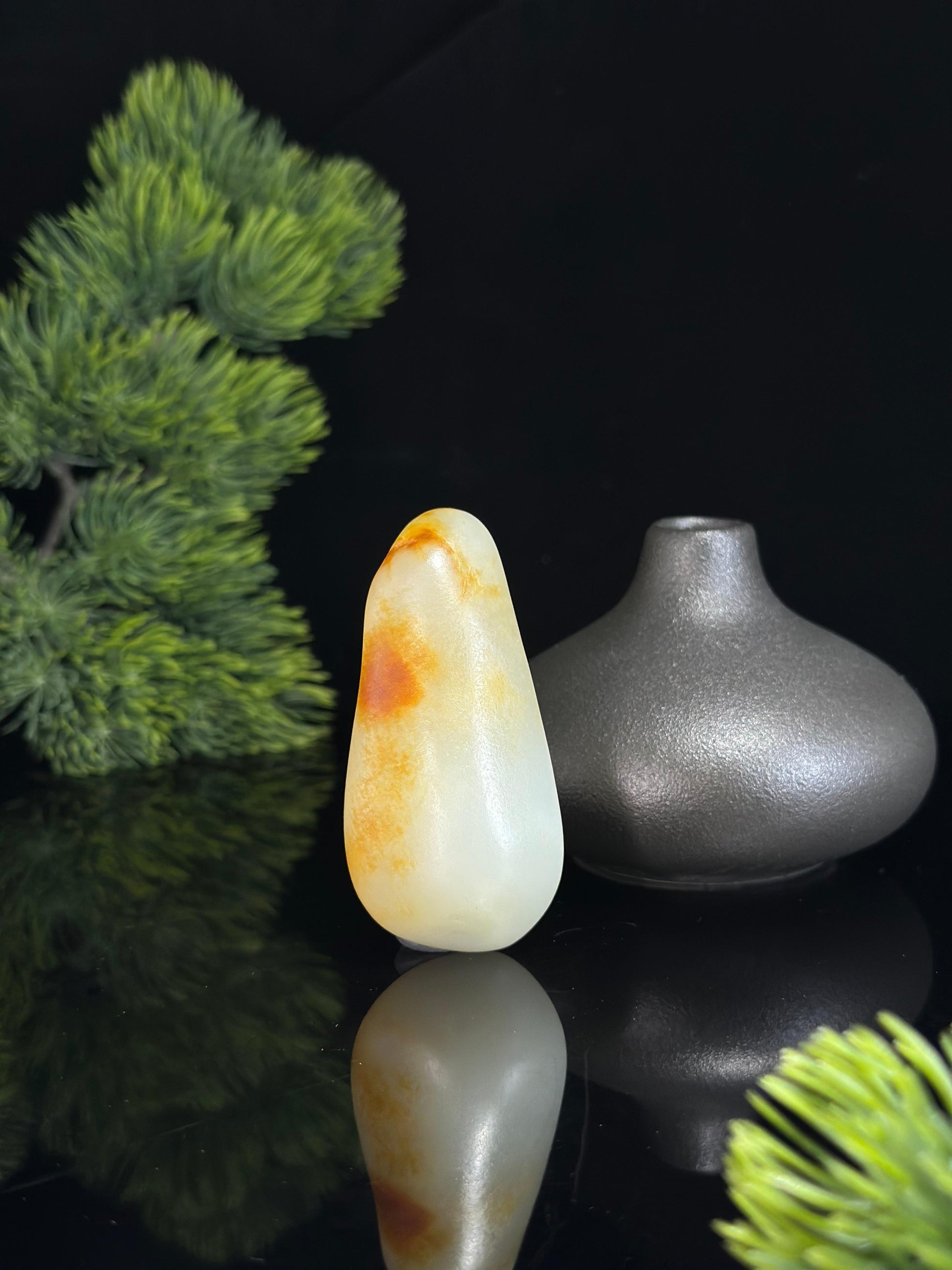 新疆和田玉白玉洒金皮红皮珍品挂件籽（yc470825）