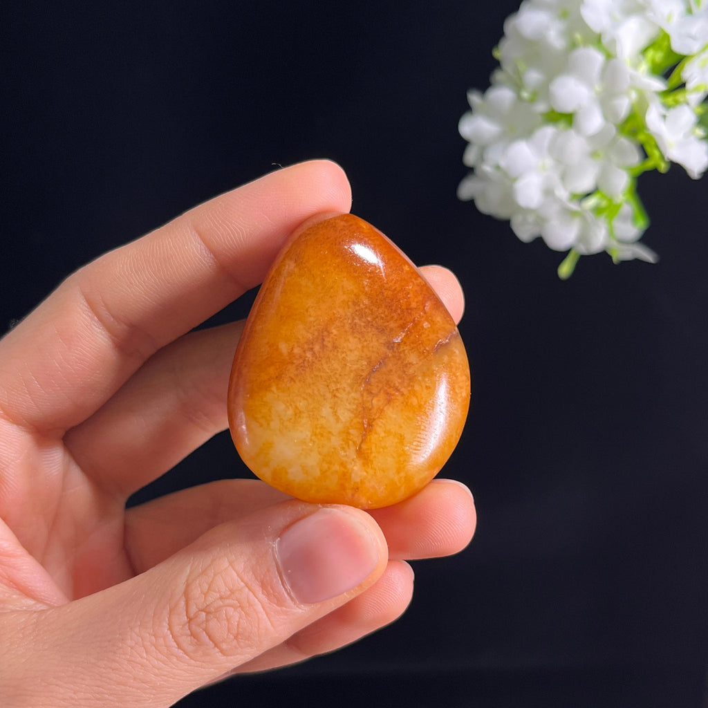 和田玉黄沁金包银“金玉桃缘”籽料原石（yc295035）